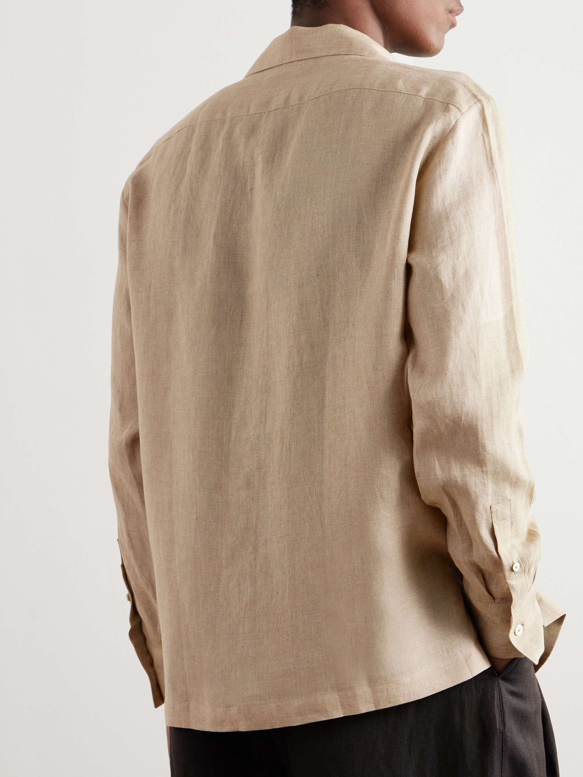 Paul Convertible-Collar Linen Shirt view