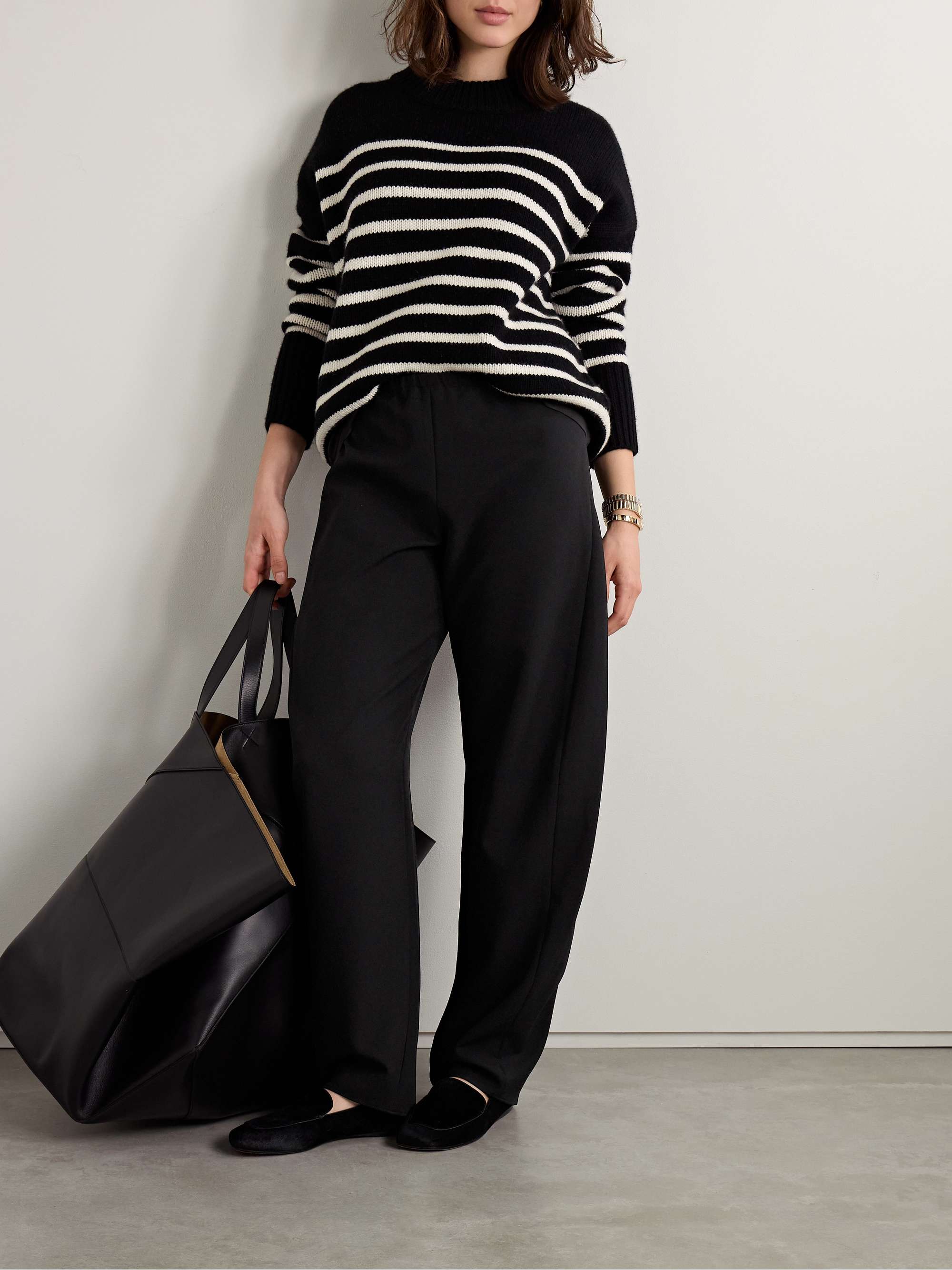 Colby recycled-crepe barrel-leg pants view