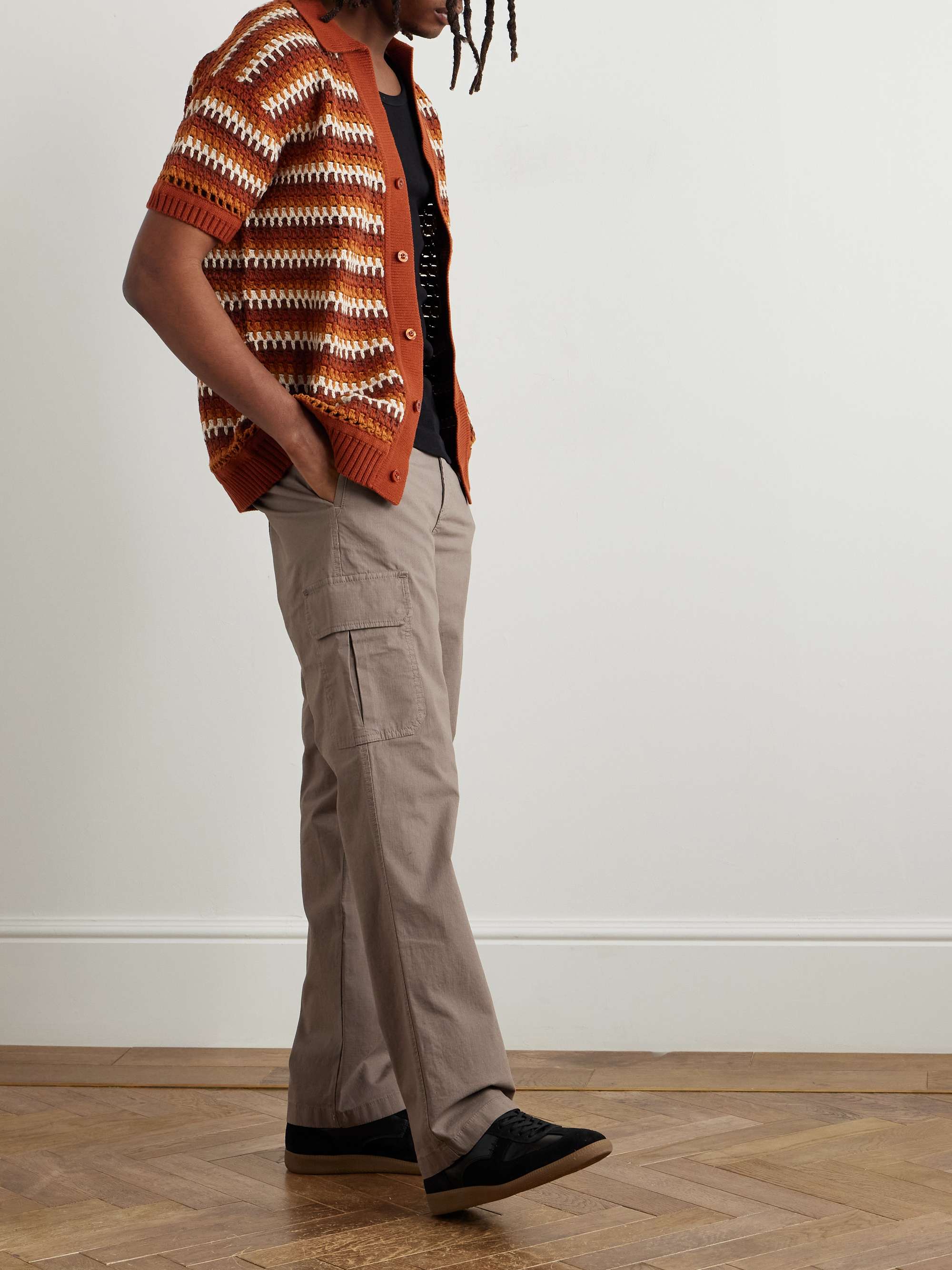 Edward Straight-Leg Organic Cotton-Blend Ripstop Cargo Trousers view