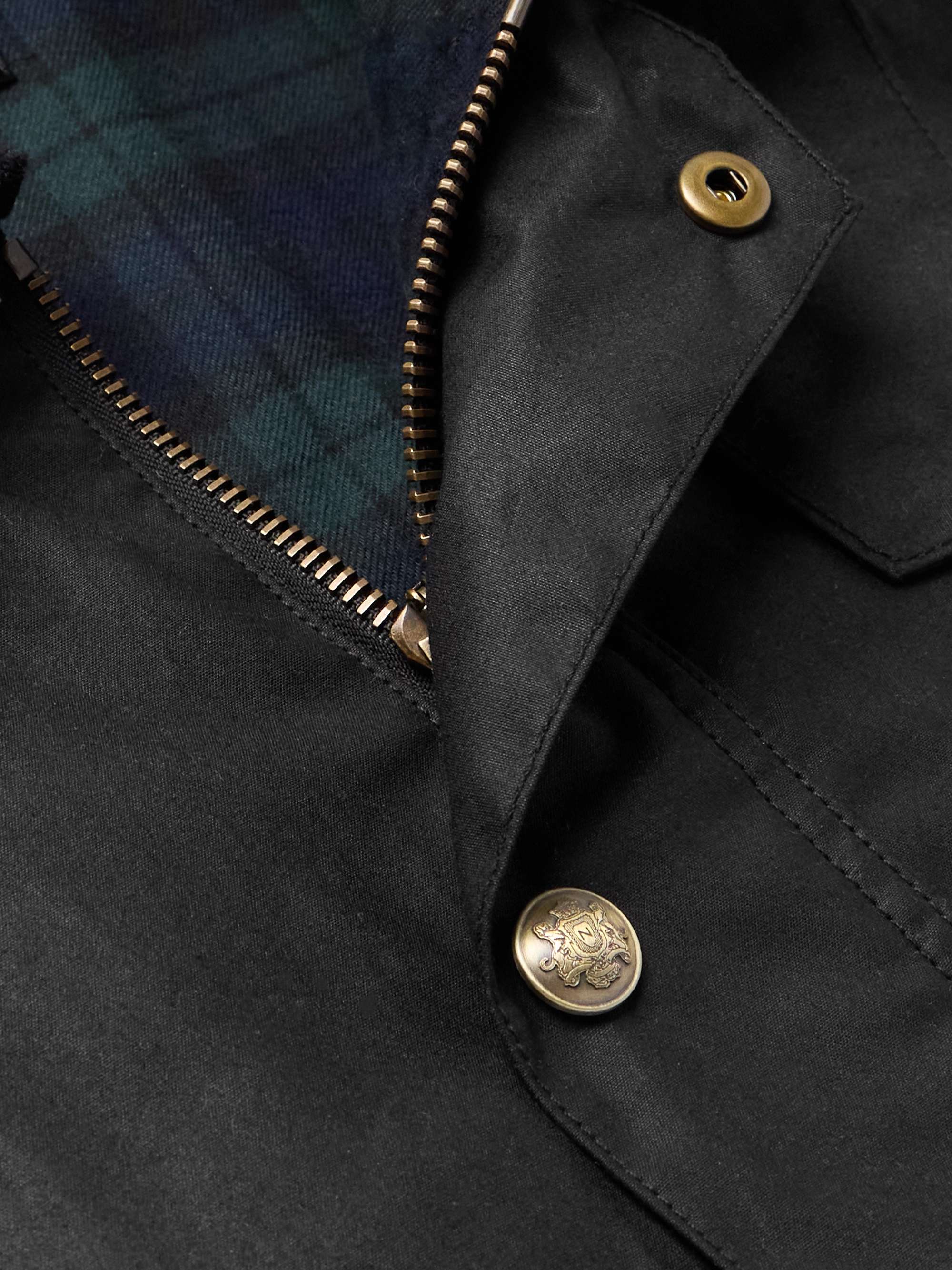 Kylian Corduroy-Trimmed Waxed Cotton-Canvas Field Jacket view