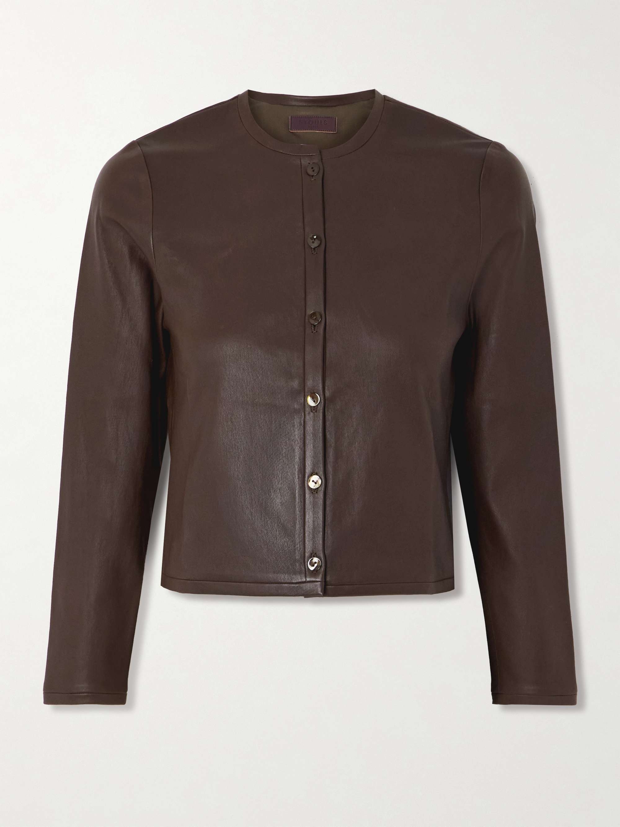 Astrid cropped leather cardigan view