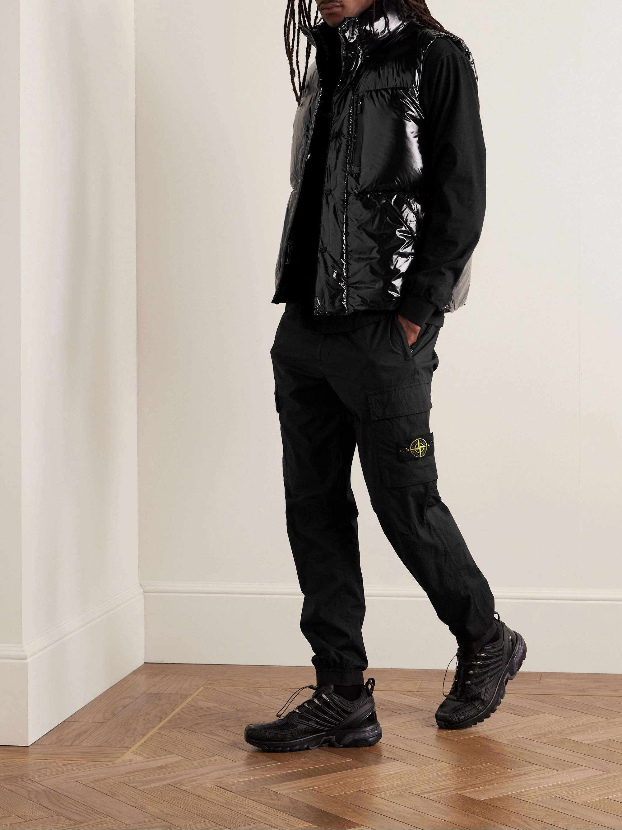 Tapered Garment-Dyed Cotton-Blend Cargo Trousers view