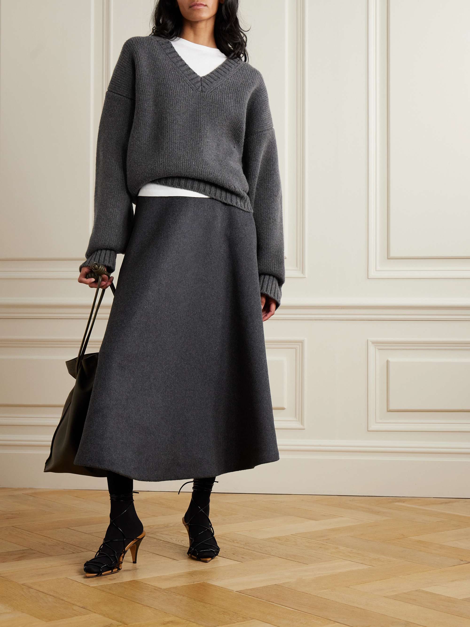 Oversized ribbed wool sweater view