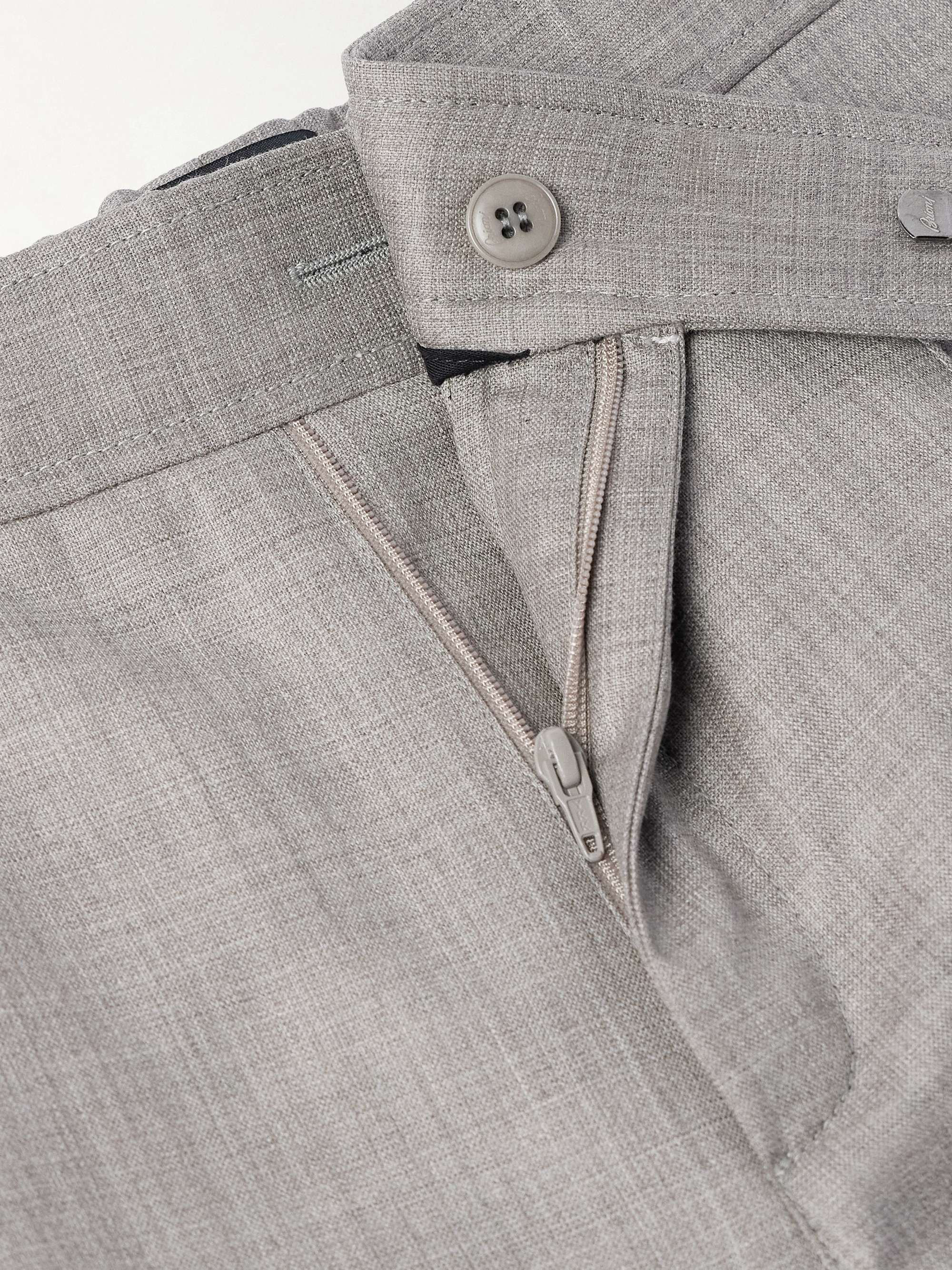 Melbourne Straight-Leg Pleated Wool and Silk-Blend Trousers view