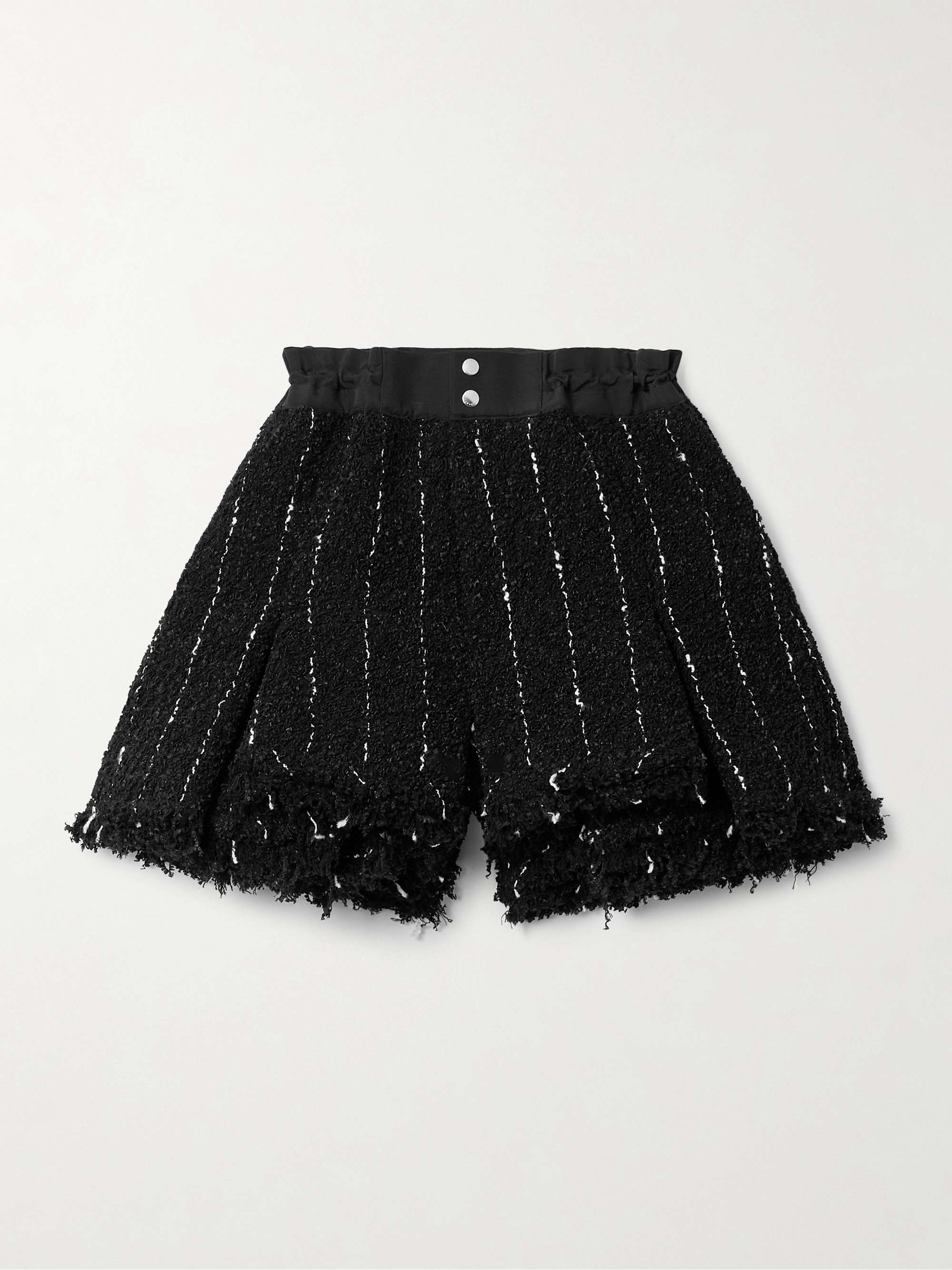 Pinstriped bouclé shorts view