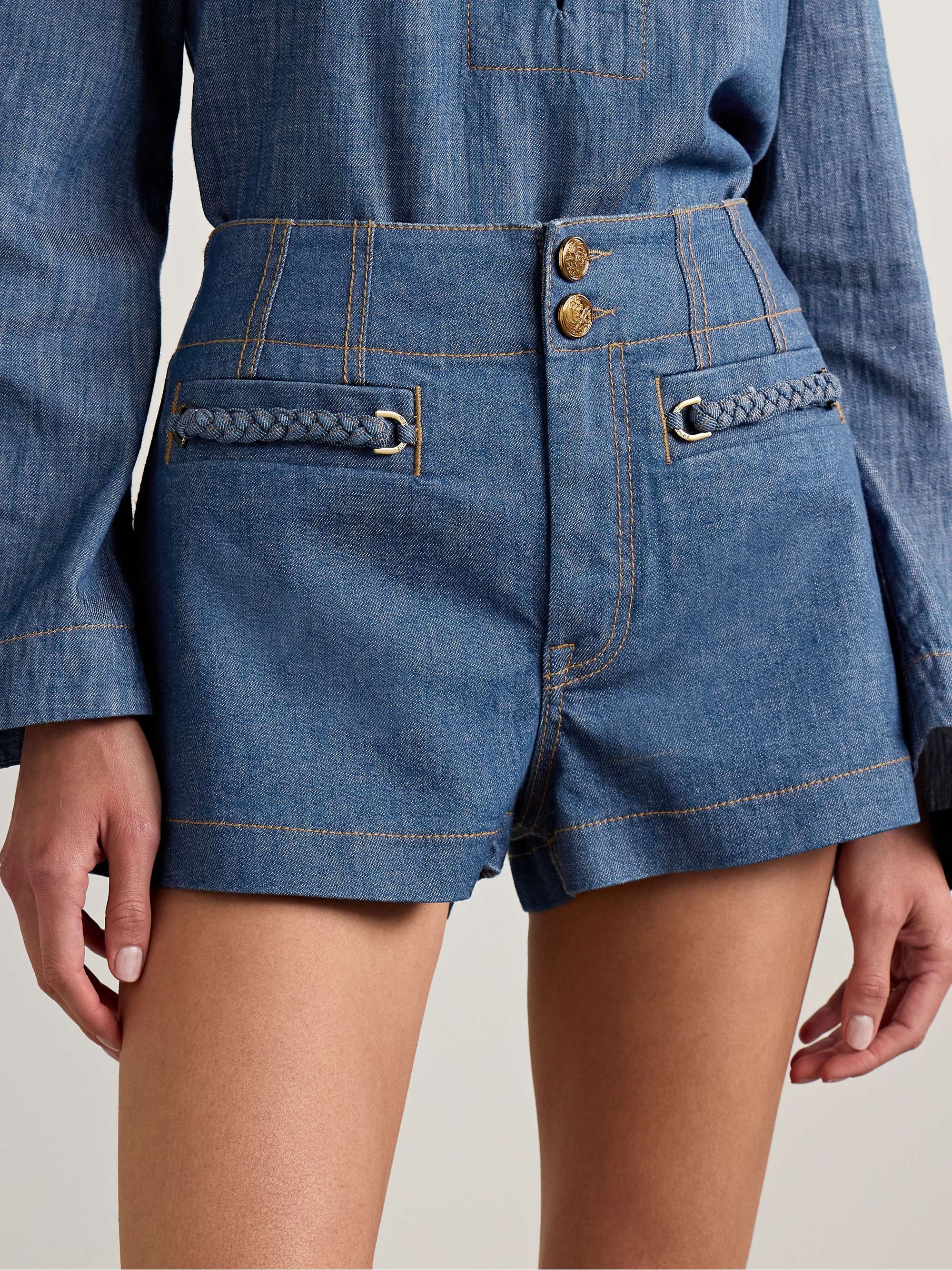 Wylie braided denim shorts view