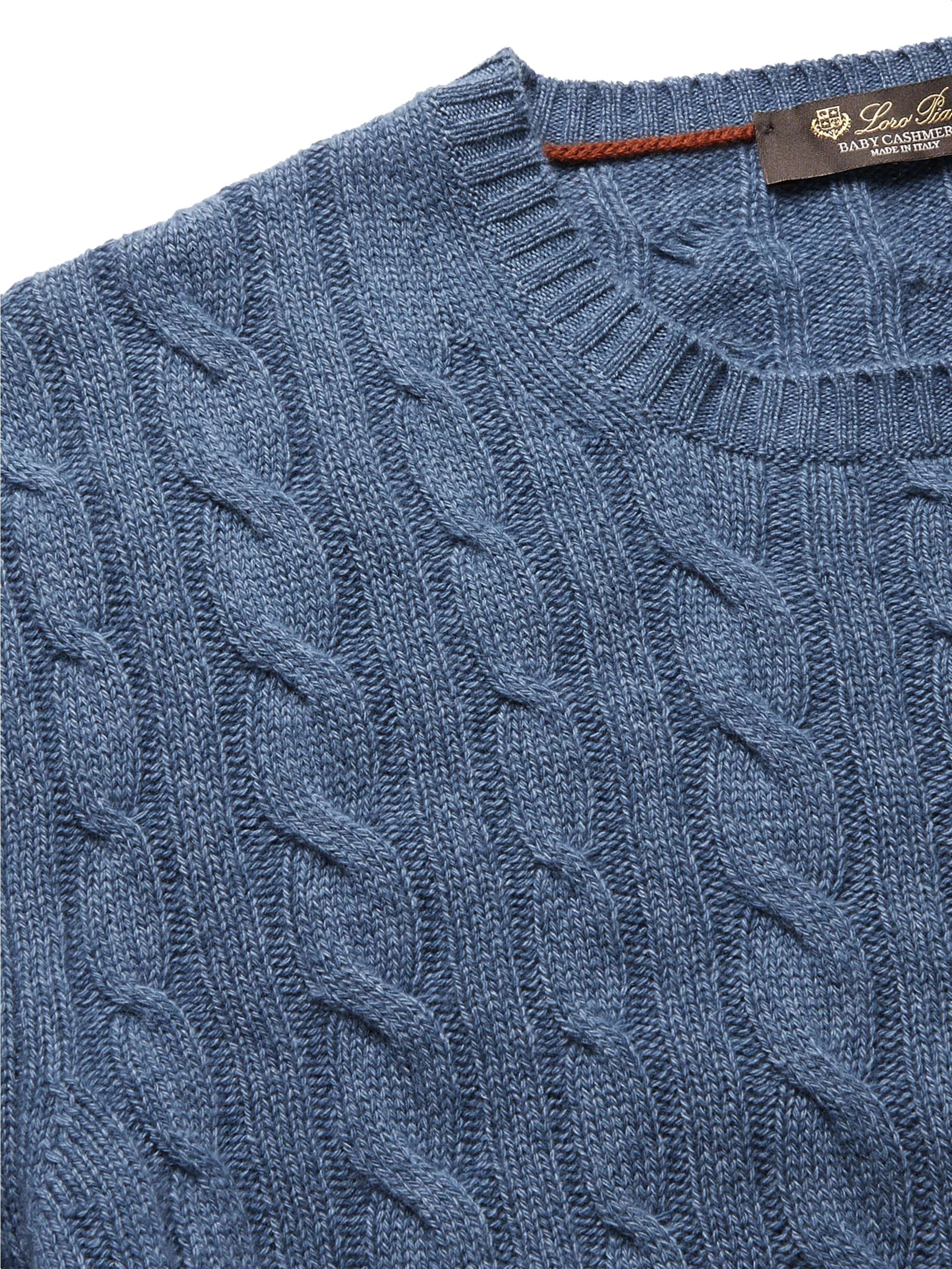 Slim-Fit Cable-Knit Baby Cashmere Sweater view