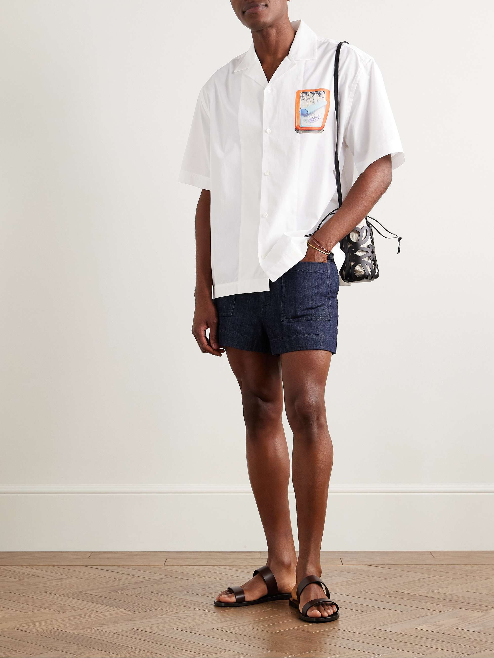 Jean Camp-Collar Printed Cotton-Poplin Shirt view