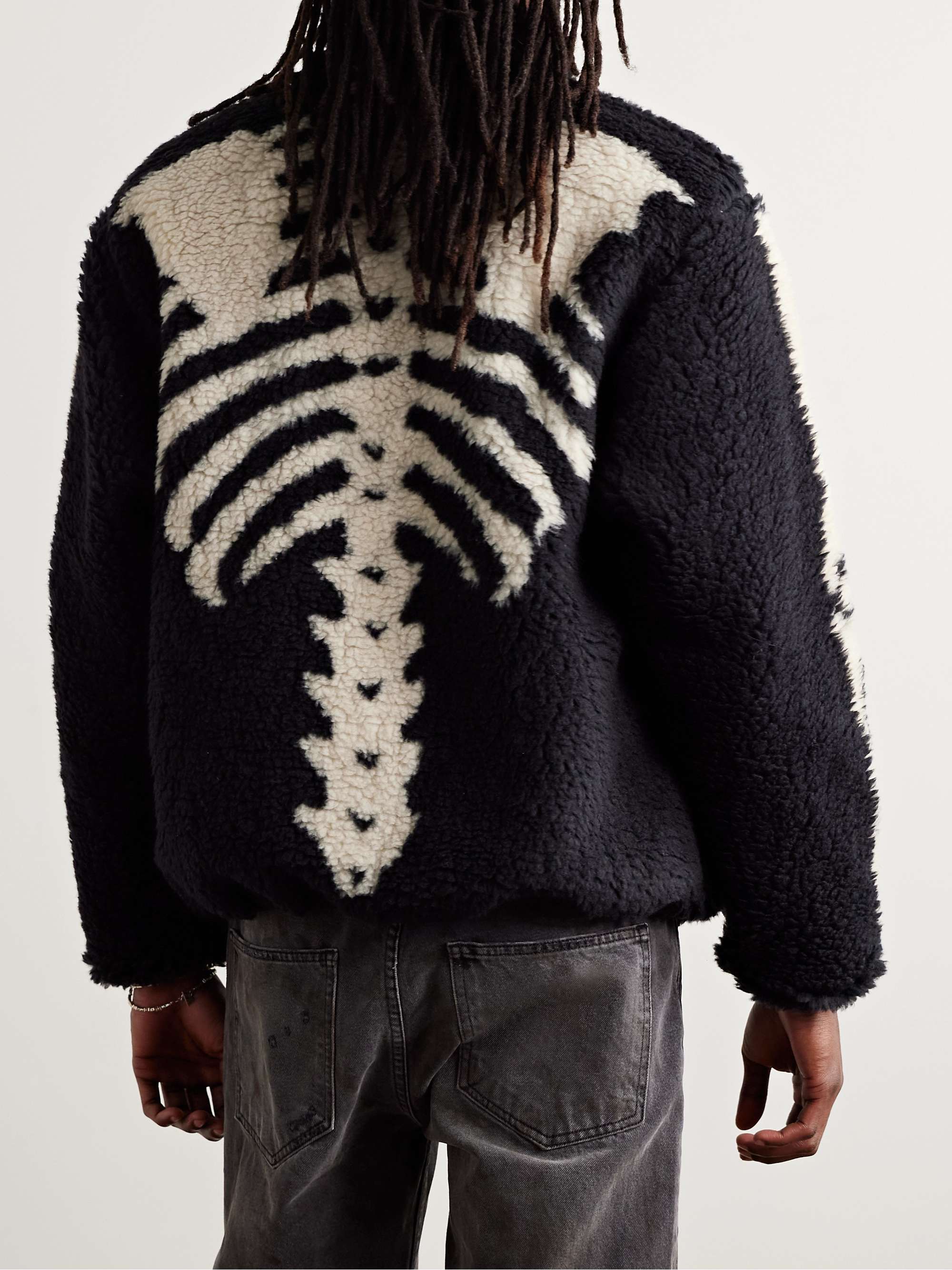 Bone Boa Reversible Printed Fleece and Nylon Jacket view