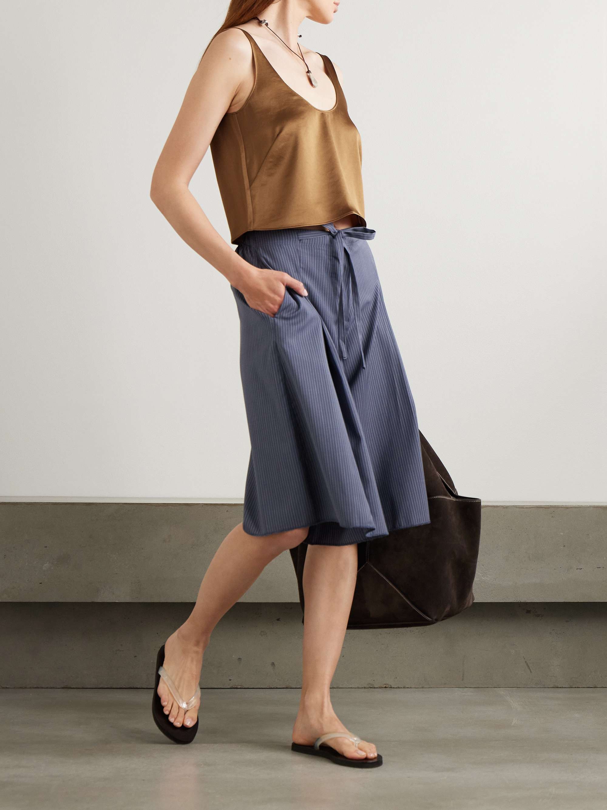 Barb Scoop cropped washed-satin tank view