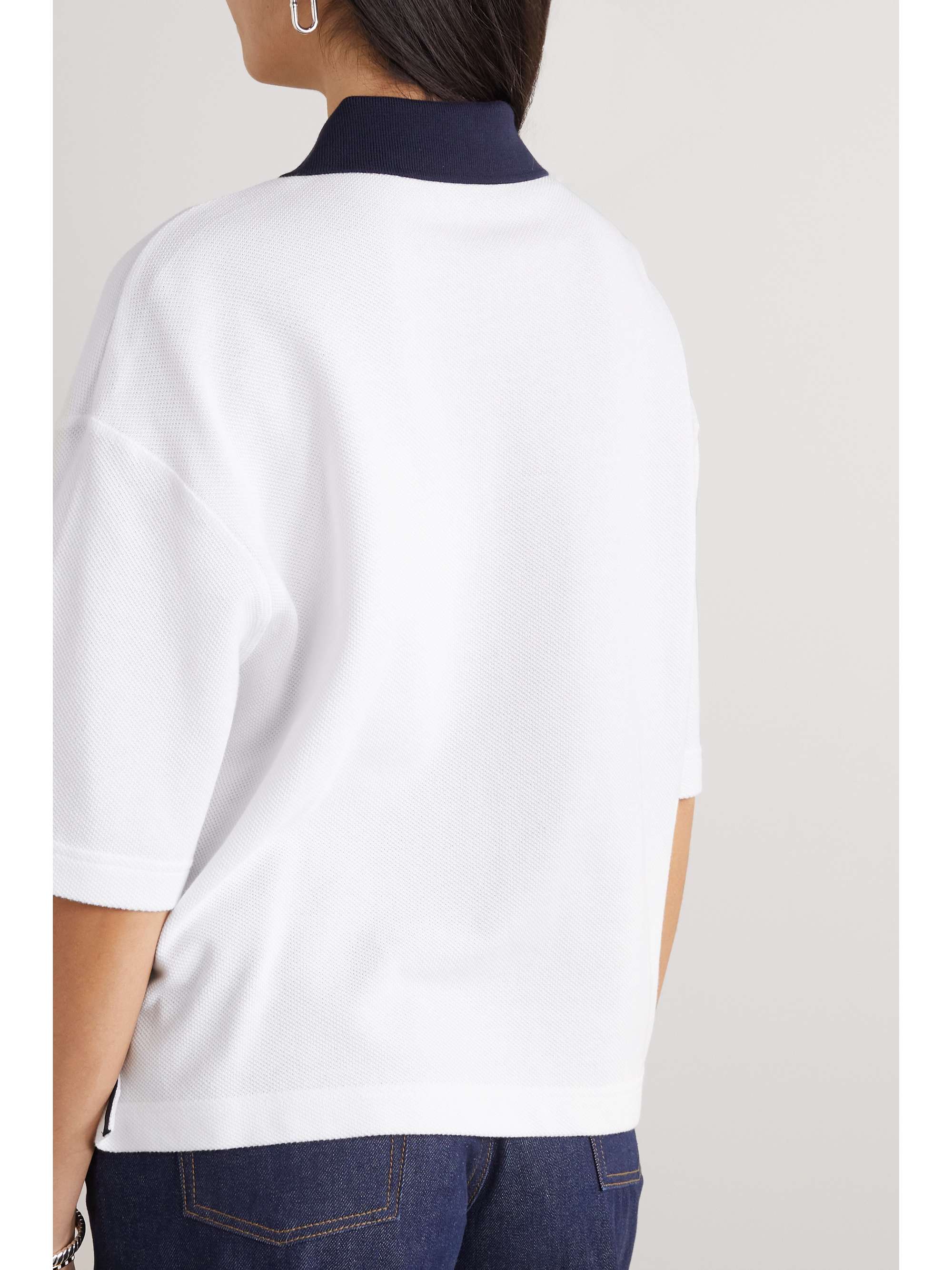 Appliquéd cotton-piqué polo shirt view