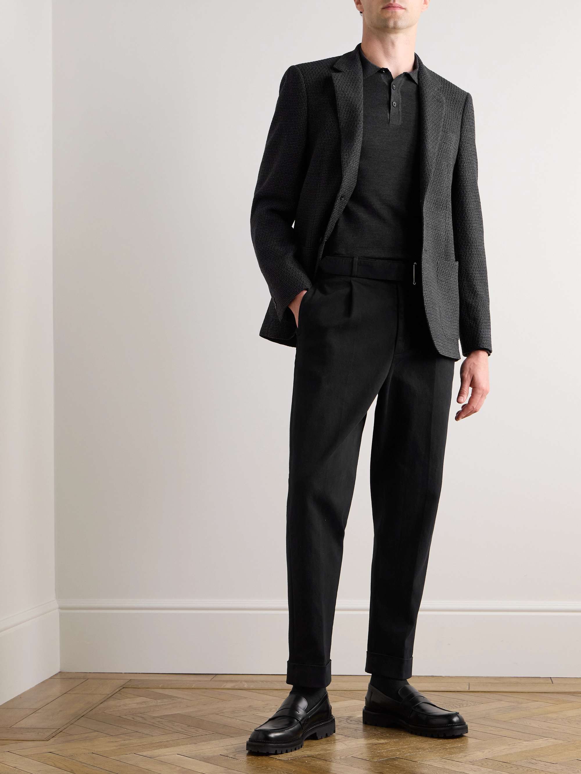 Regular-Fit Checked Wool-Blend Bouclé Blazer view