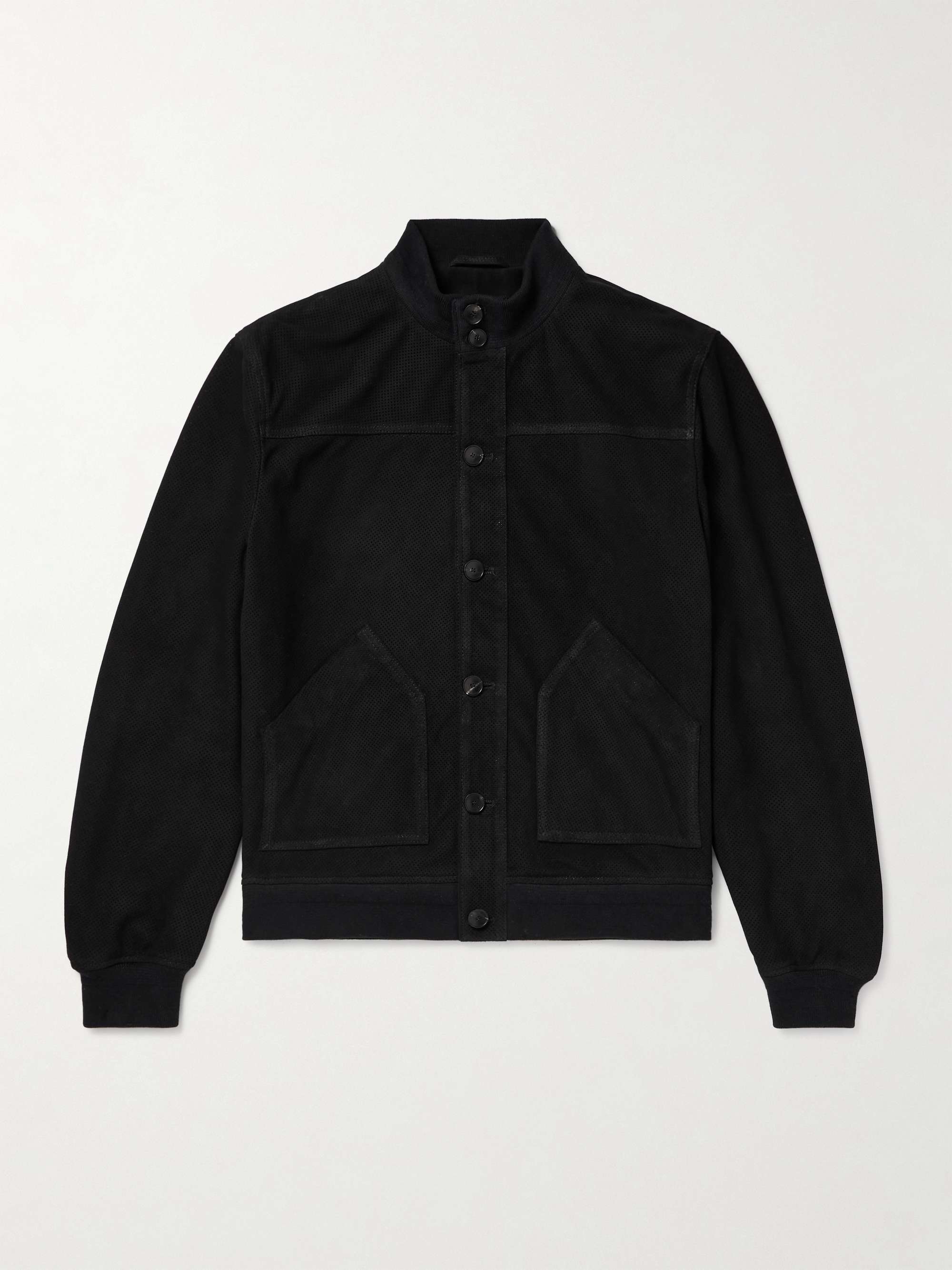Perforated Suede Harrington Jacket view