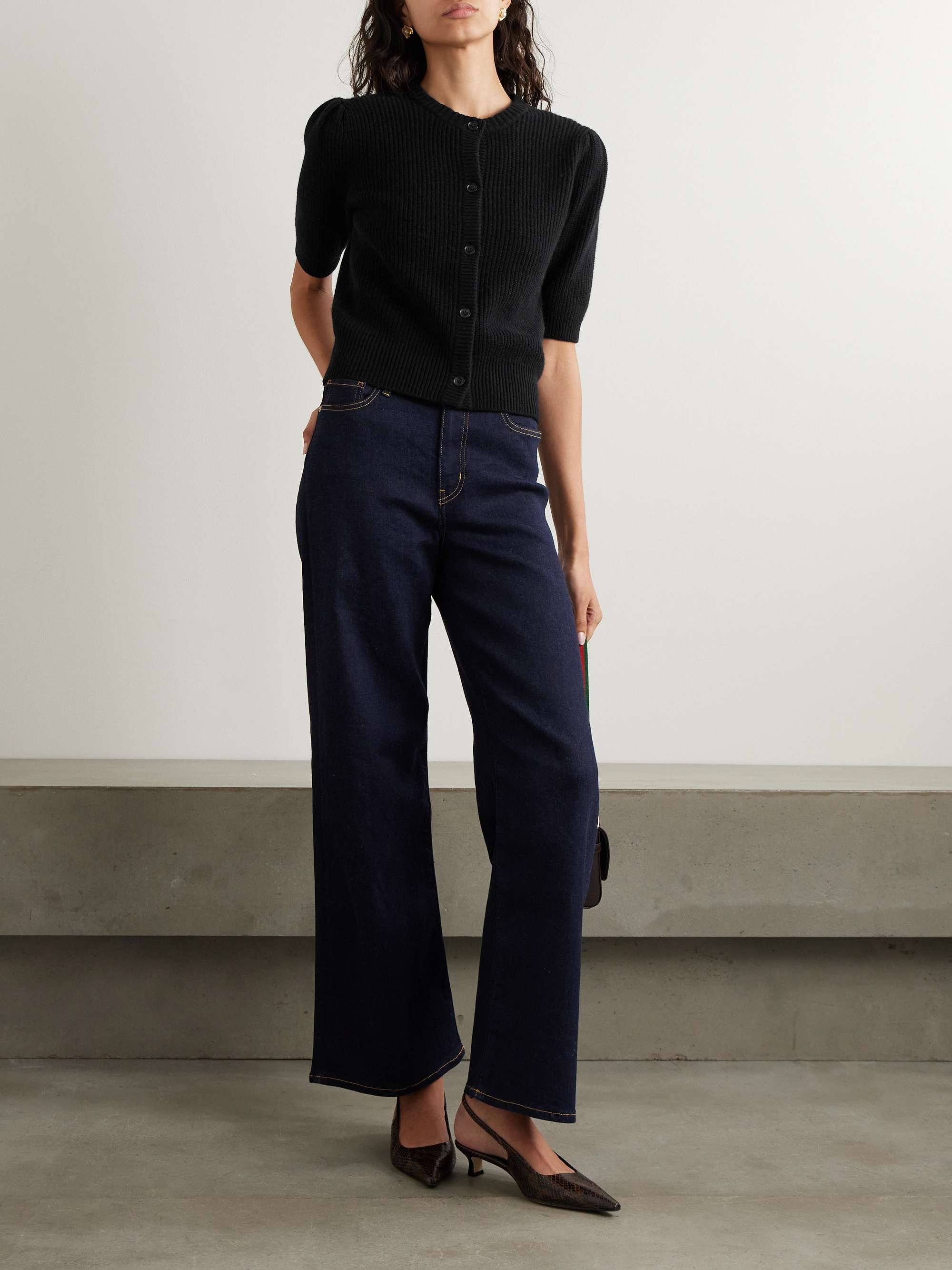 Ribbed wool and cashmere-blend cardigan view