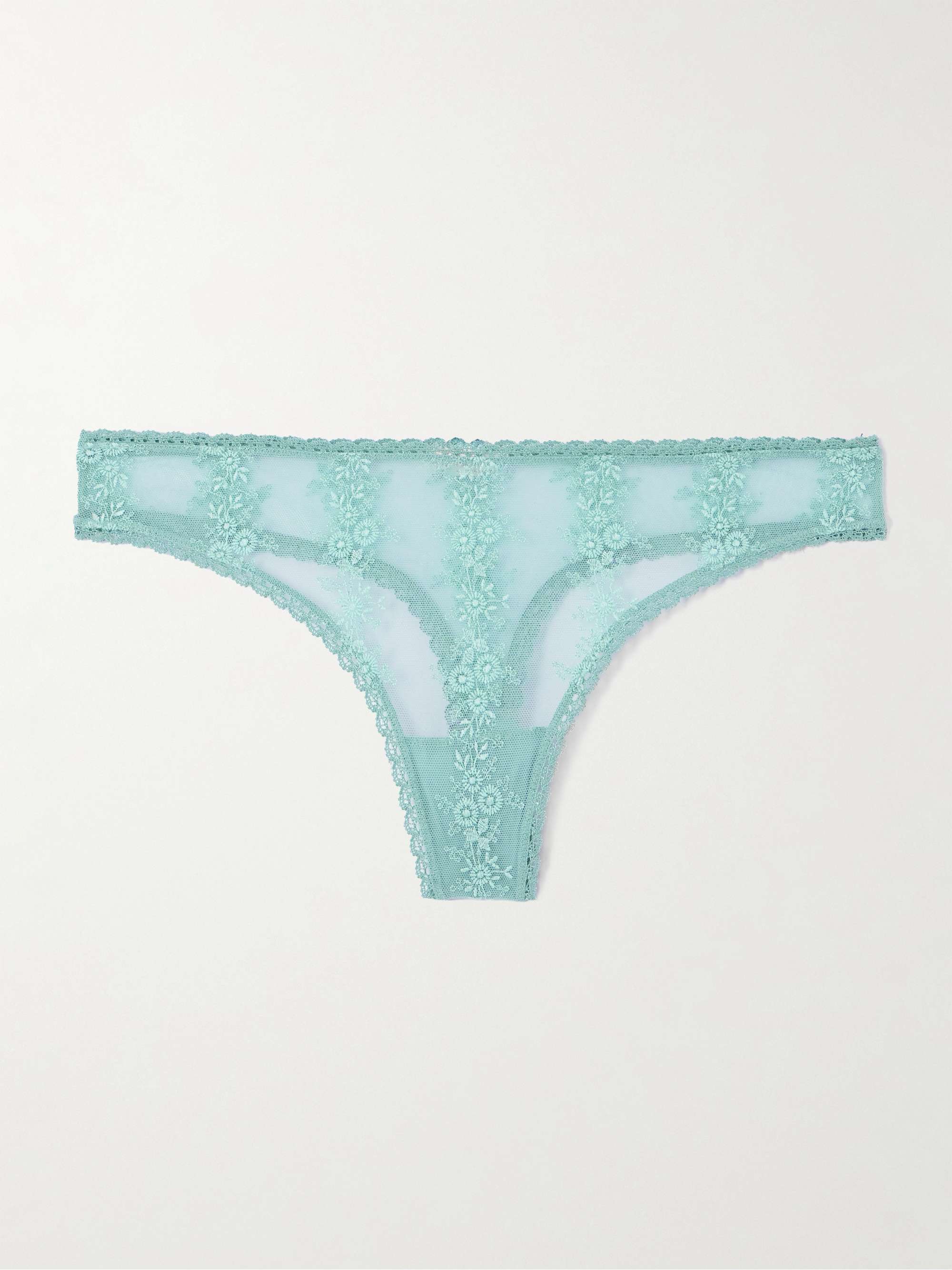 Fleur du Sel Ressac embroidered stretch-tulle thong view