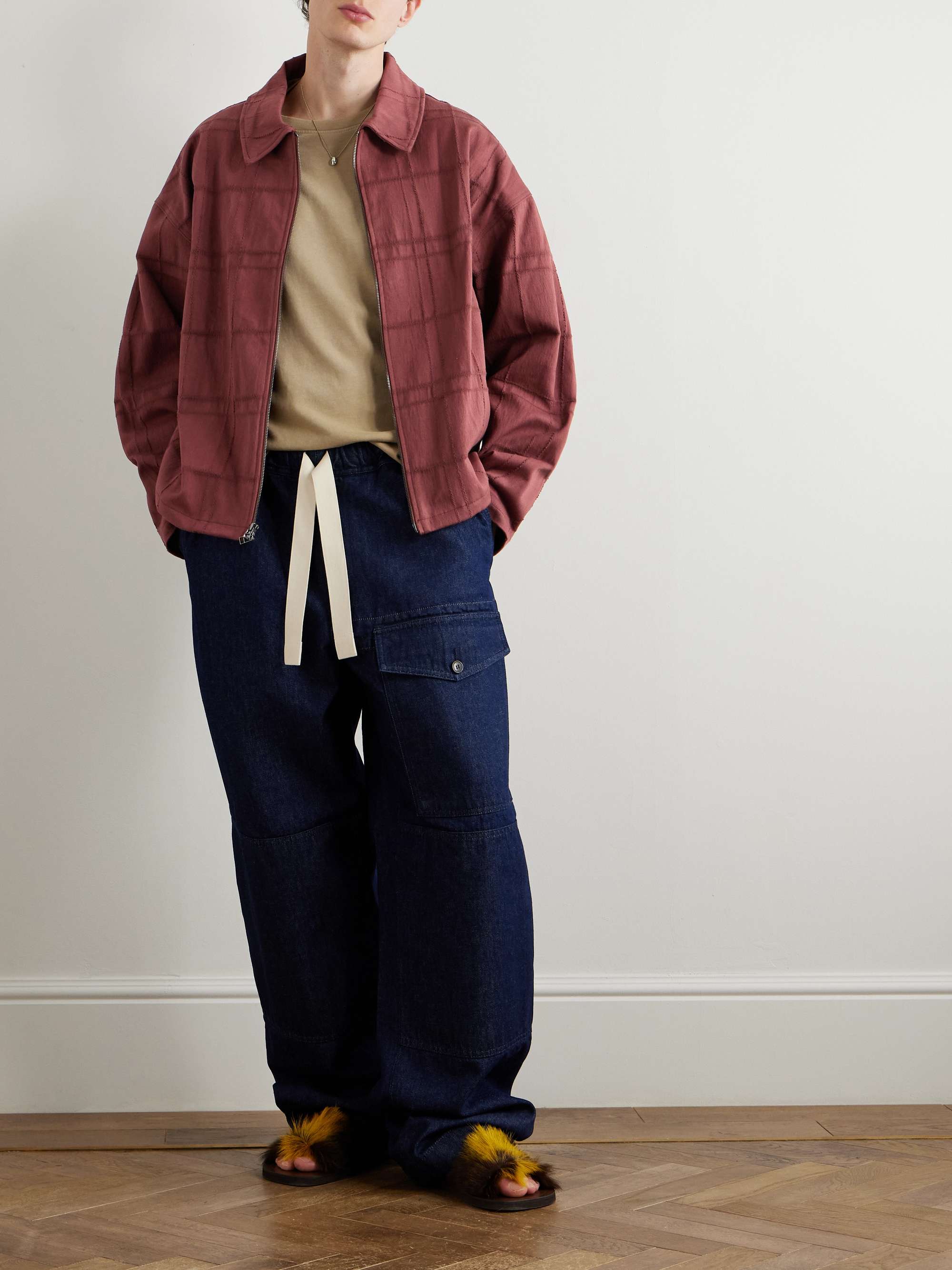 Checked Cotton-Blend Jacquard Jacket view