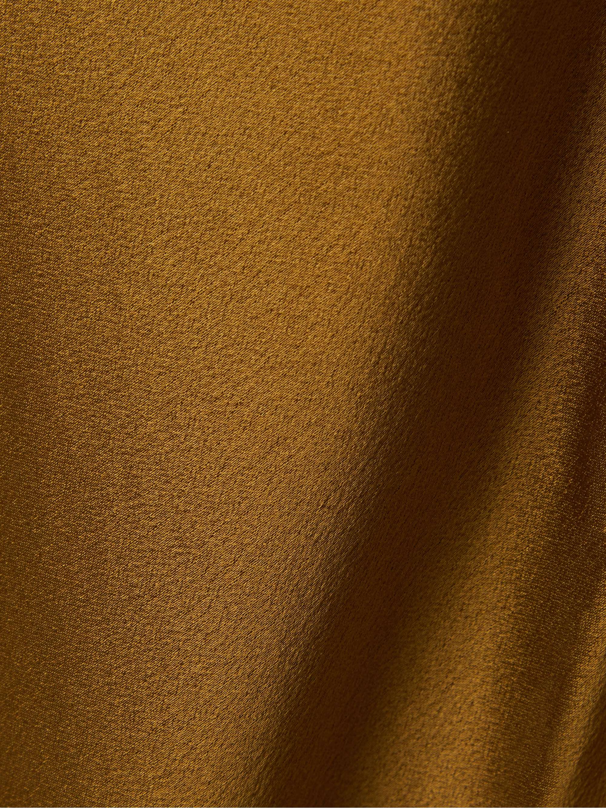 Open-back paneled silk-satin gown view