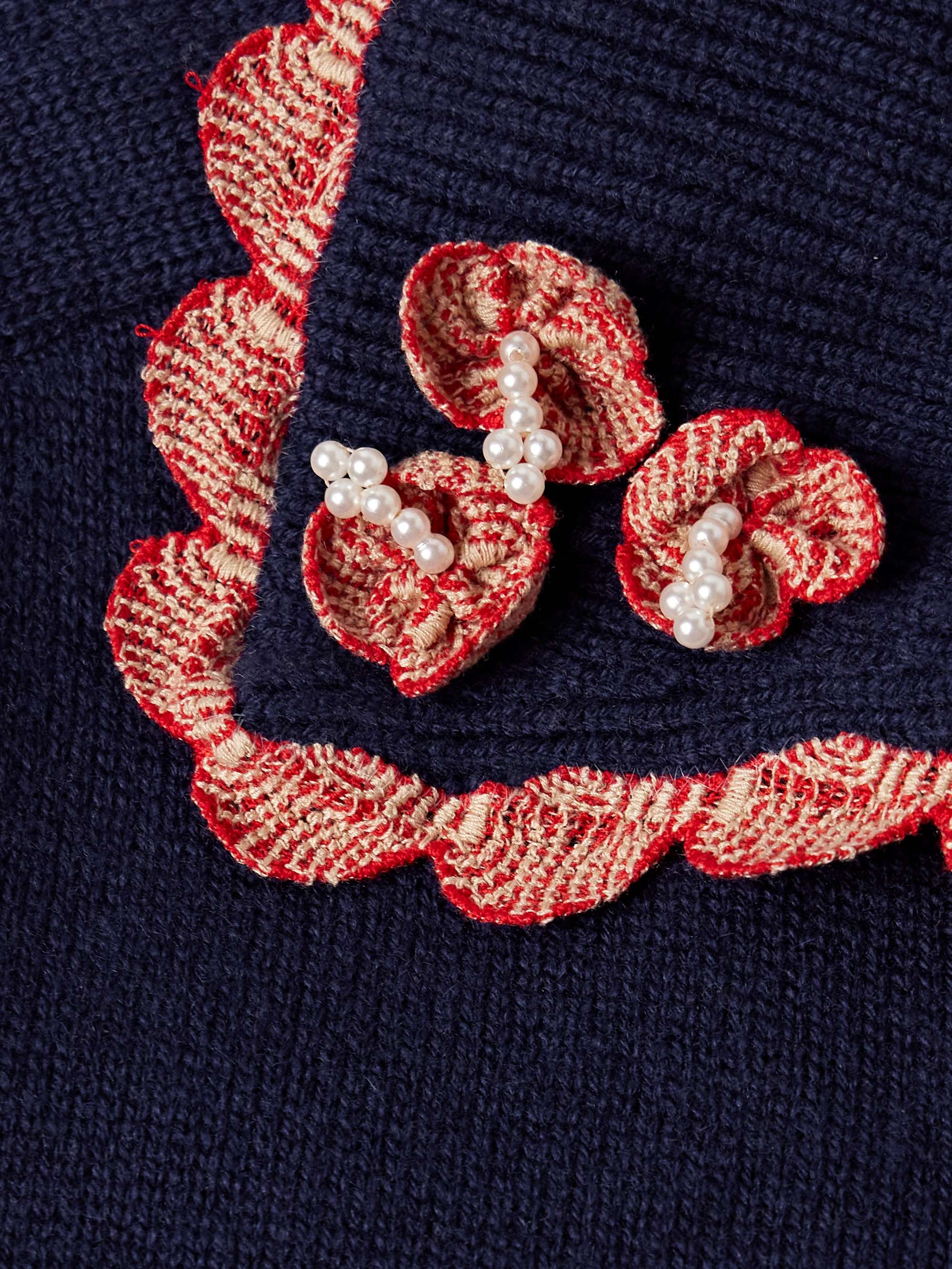 Rookie Appliquéd Embellished Wool and Cashmere-Blend Polo Shirt view