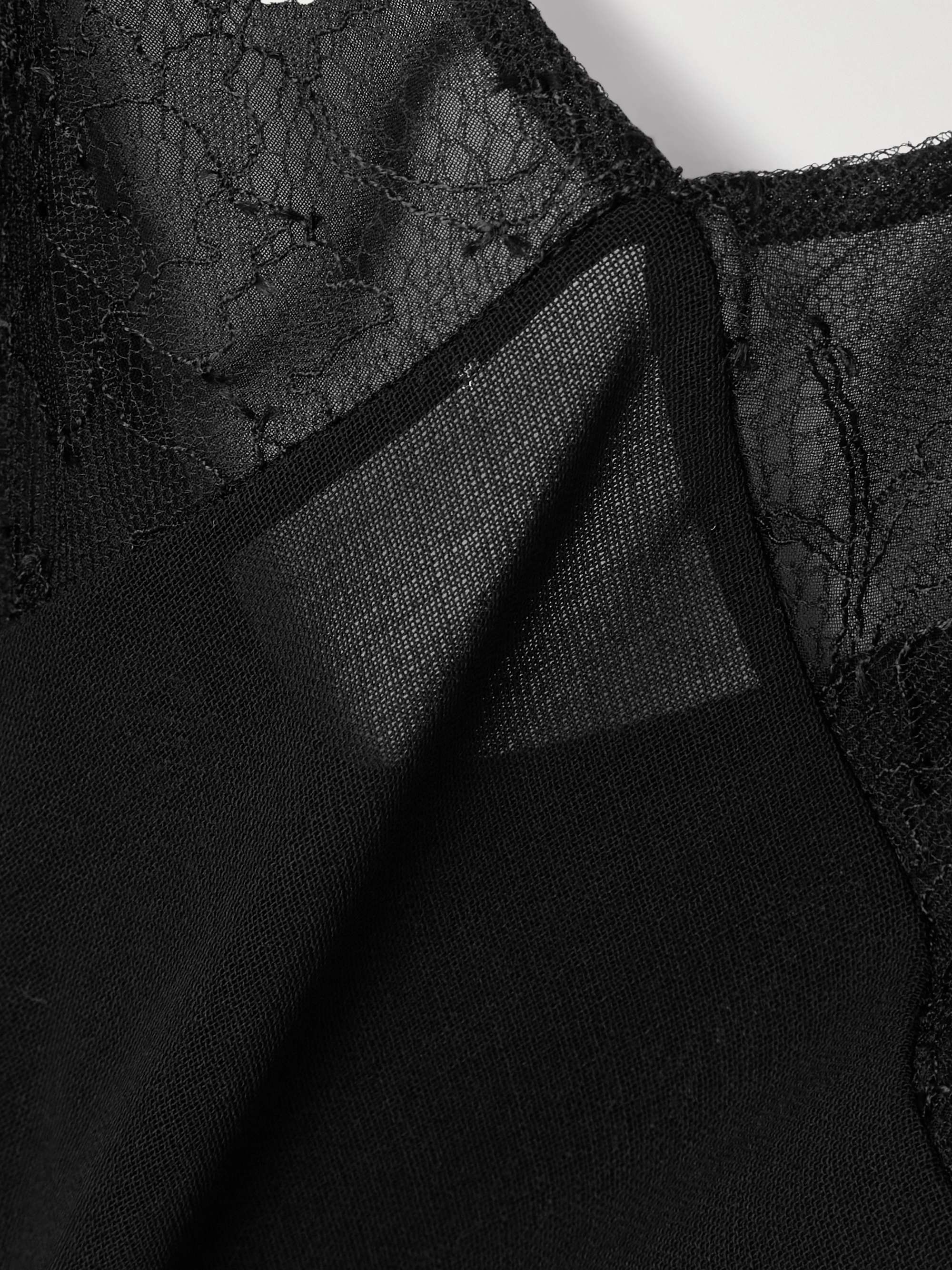 Martina Chantilly lace-trimmed wool-voile camisole view
