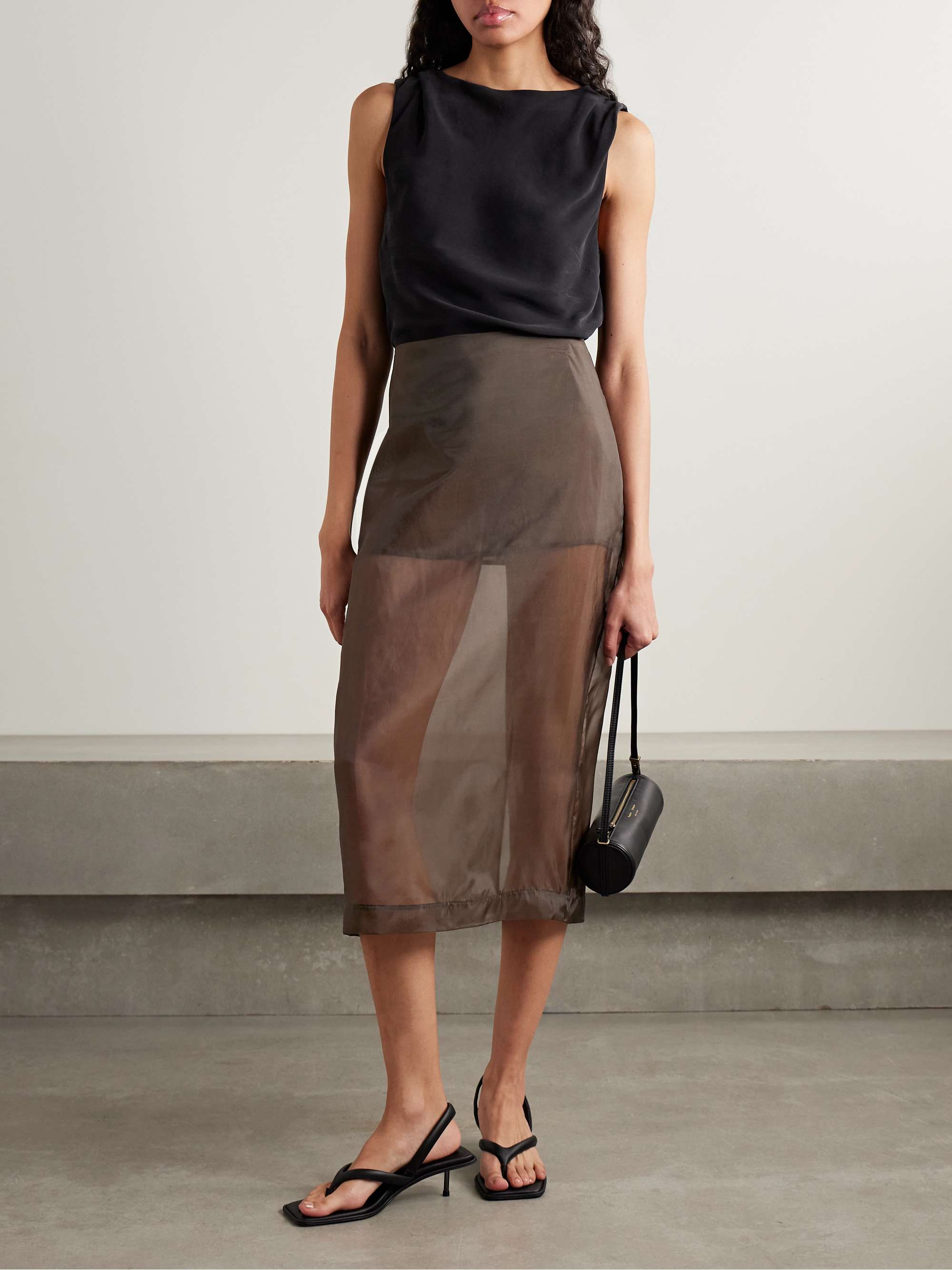 Peri silk-blend organza midi skirt view