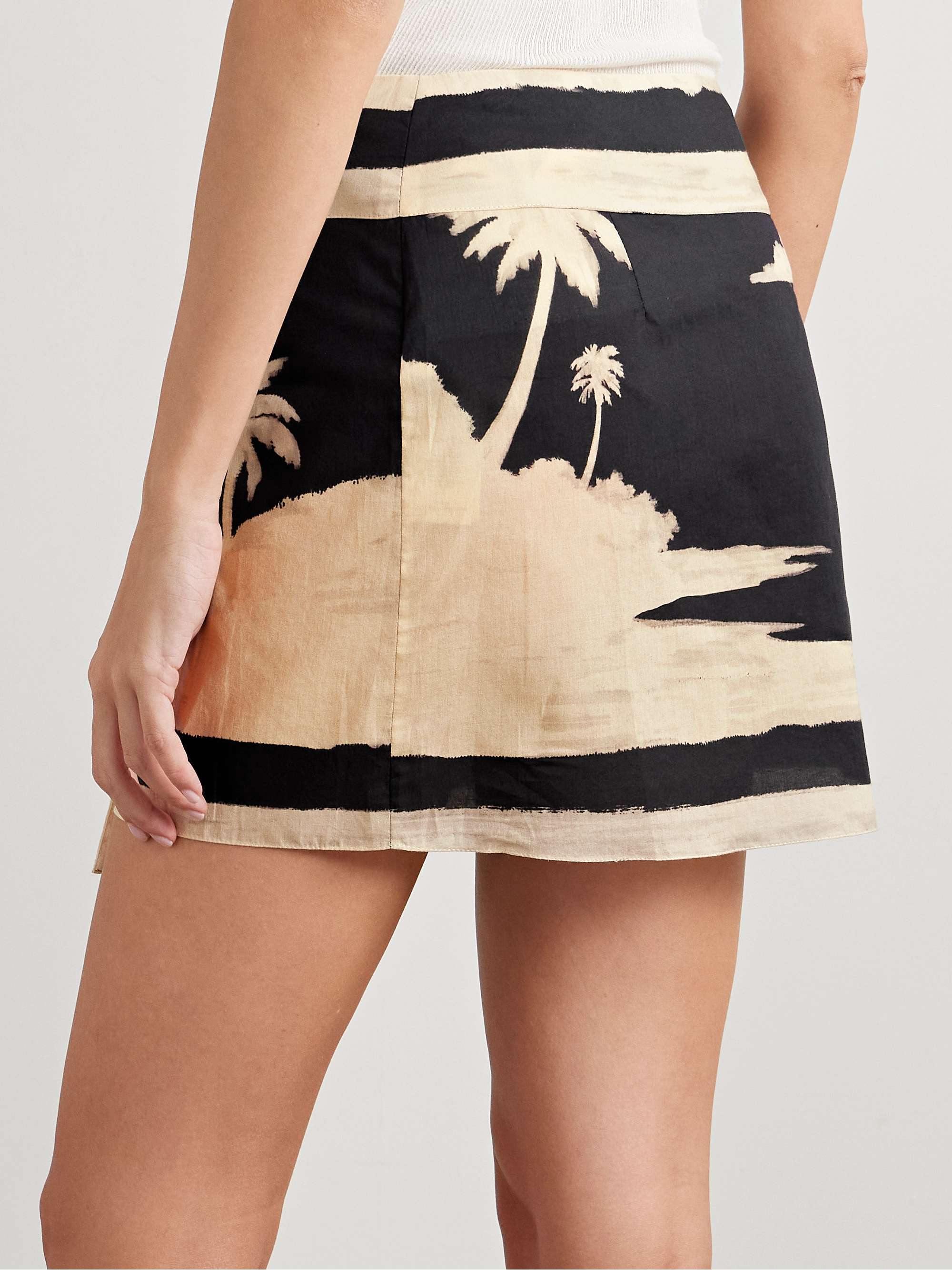 Velereando printed organic cotton-voile mini wrap skirt view