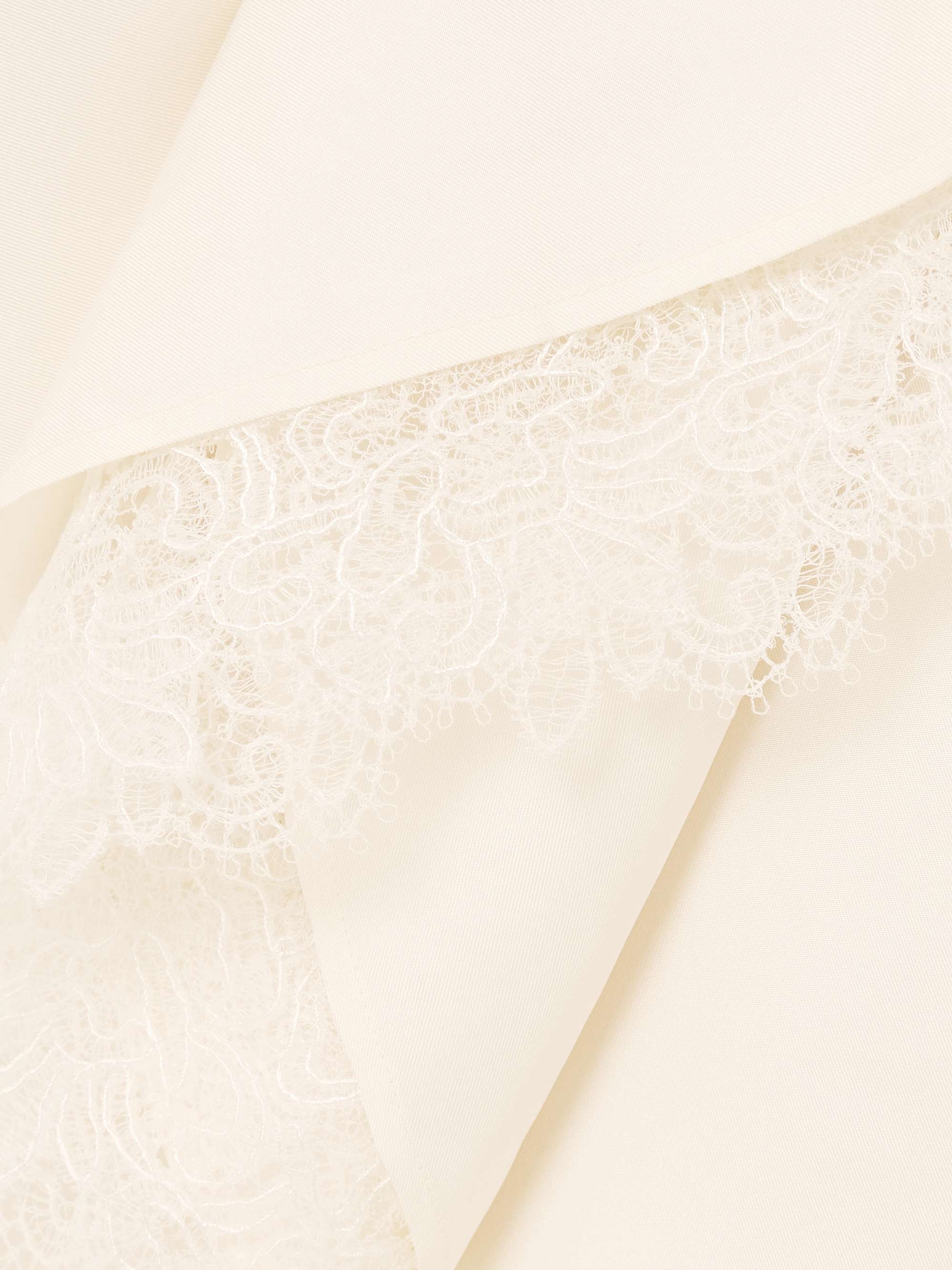 Tie-back lace-trimmed silk maxi dress view