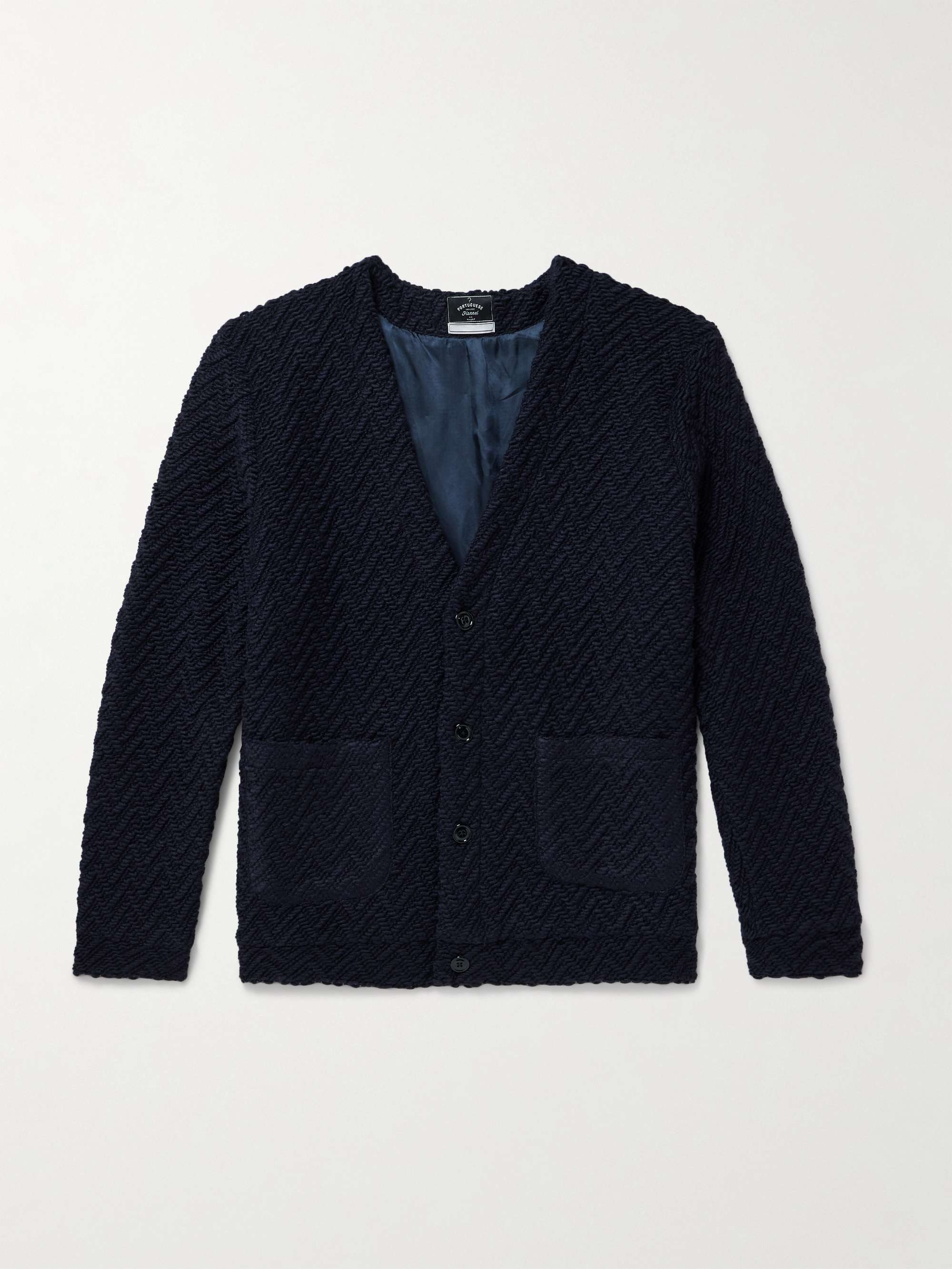 Herringbone Jacquard-Knit Cardigan view