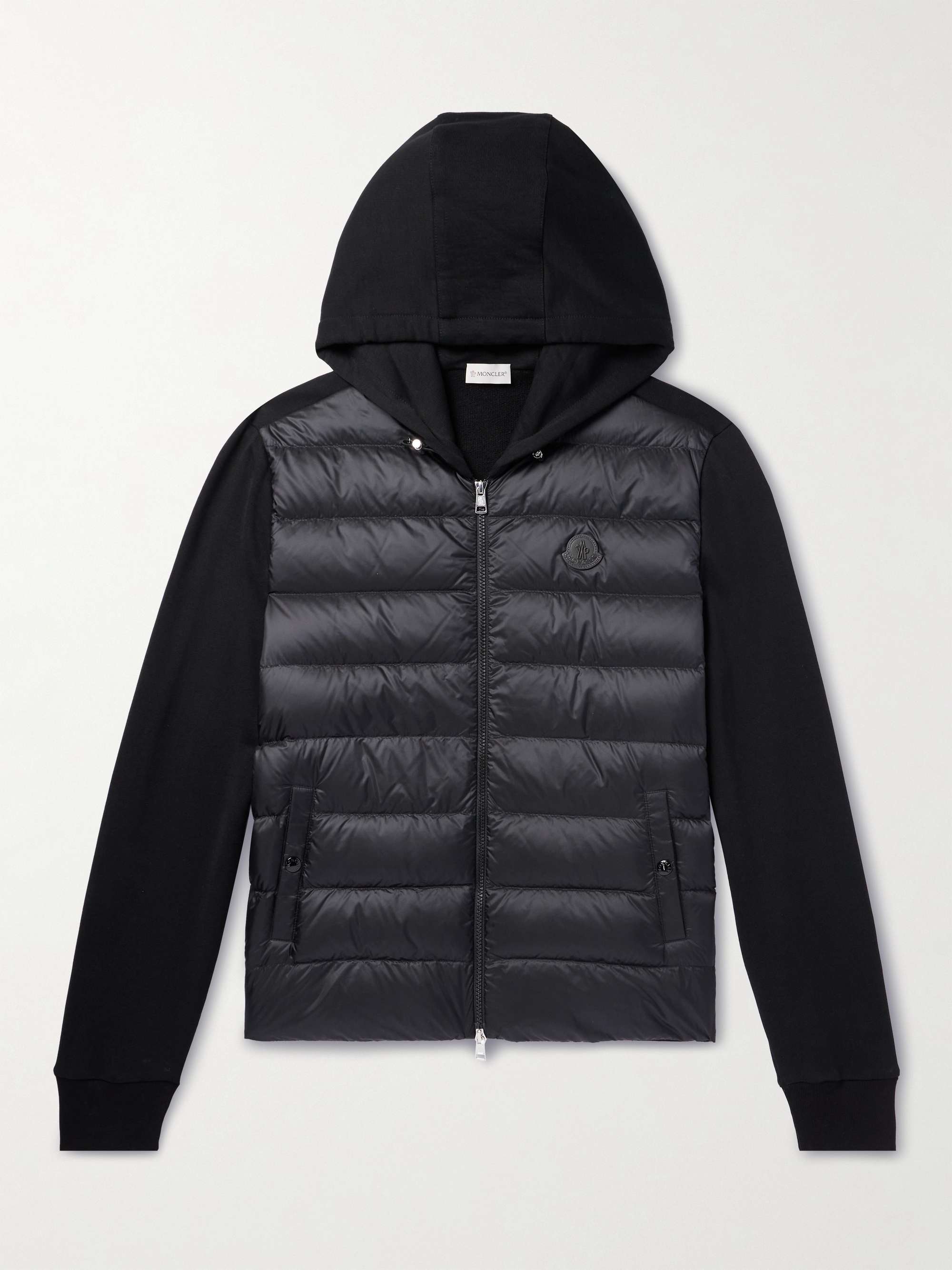 Cotton-Jersey and Quilted Shell Down Jacket view