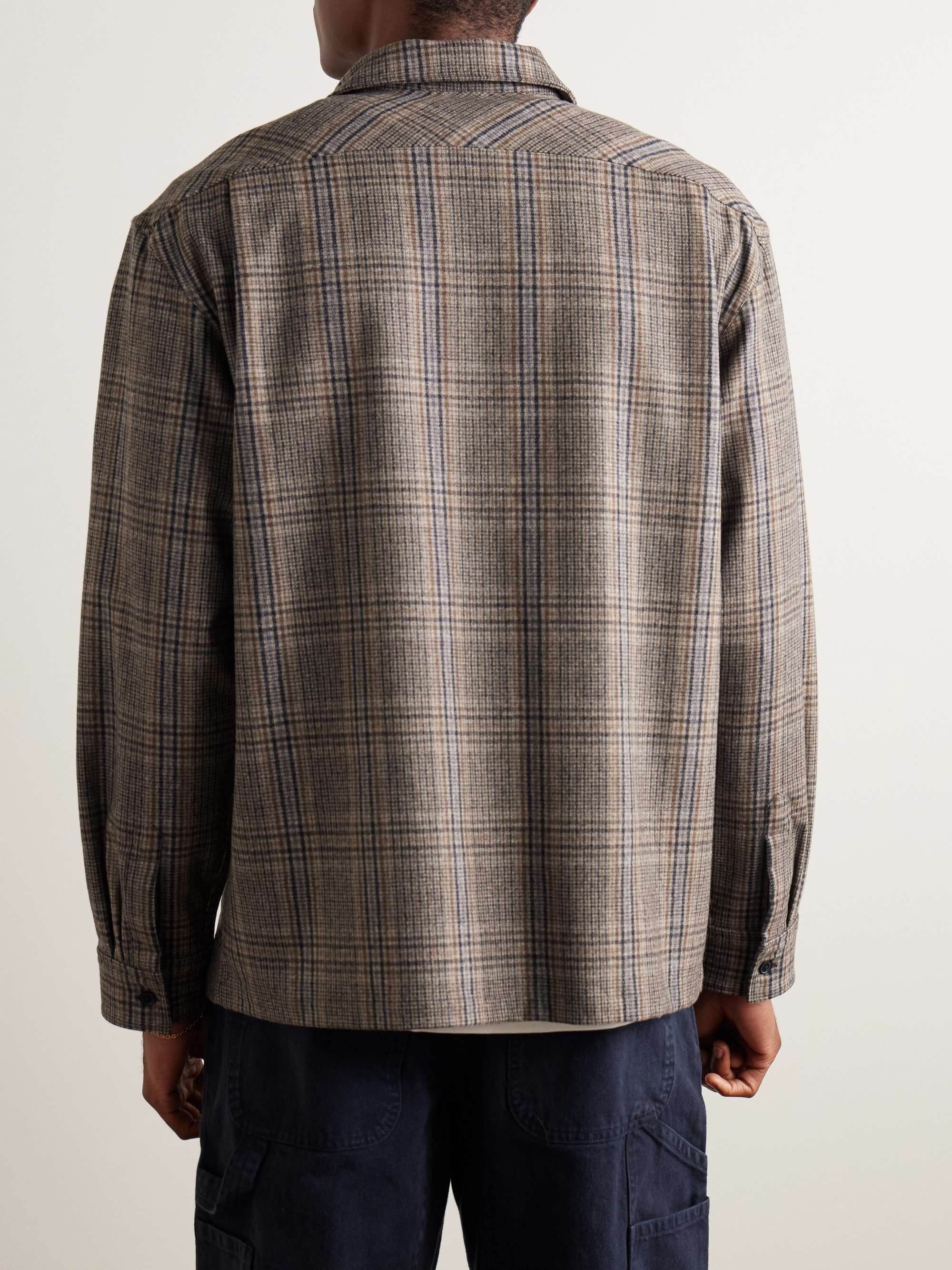 Evander Prince of Wales Checked Wool-Blend Overshirt view