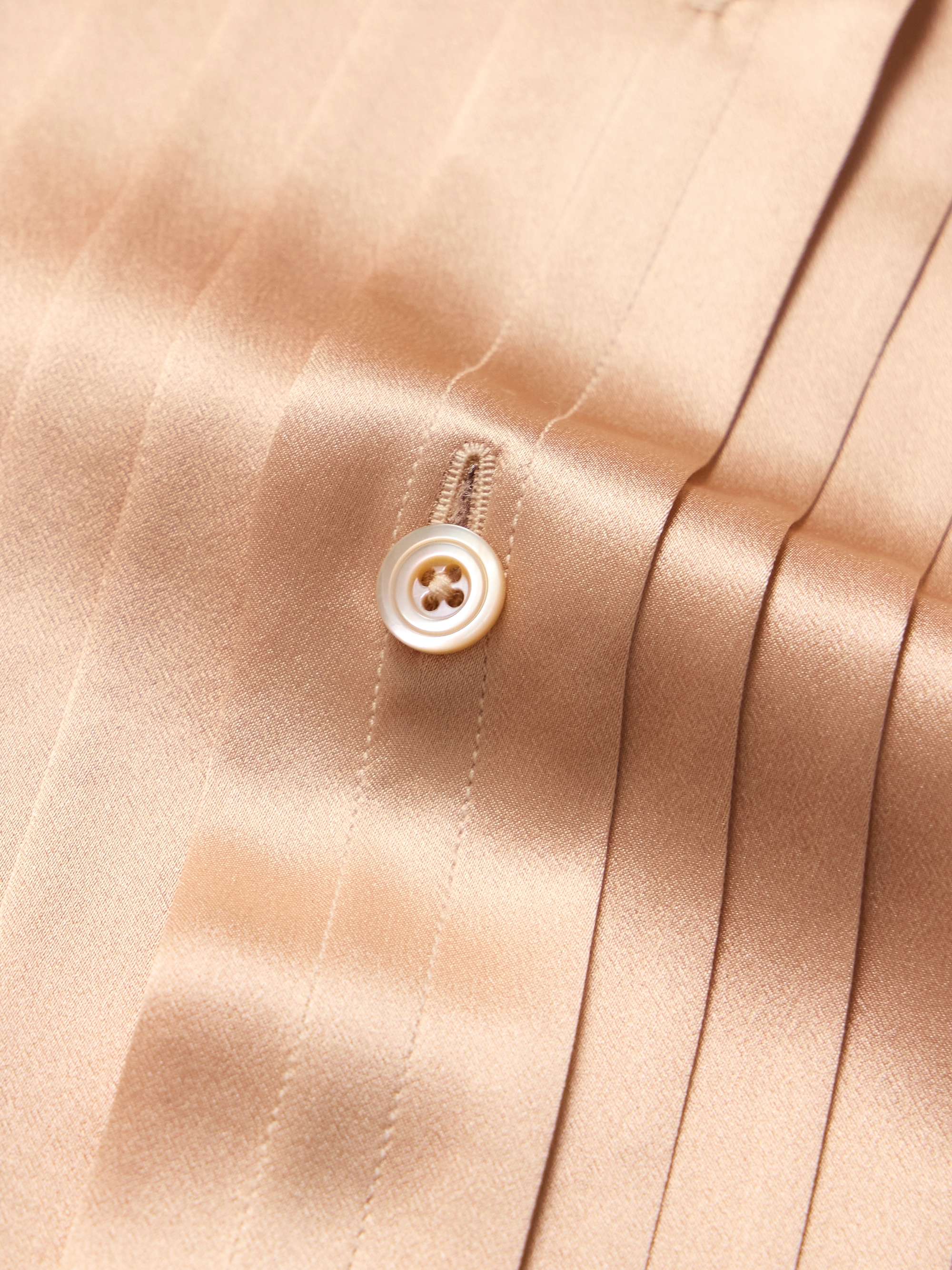 Pintucked Silk-Charmeuse Shirt view