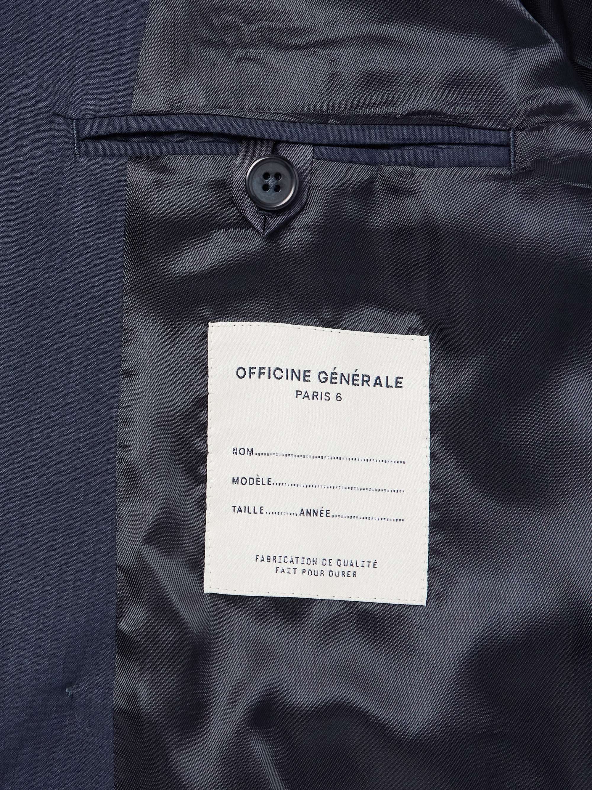 Leon Double-Breasted Striped Cotton-Seersucker Jacket view