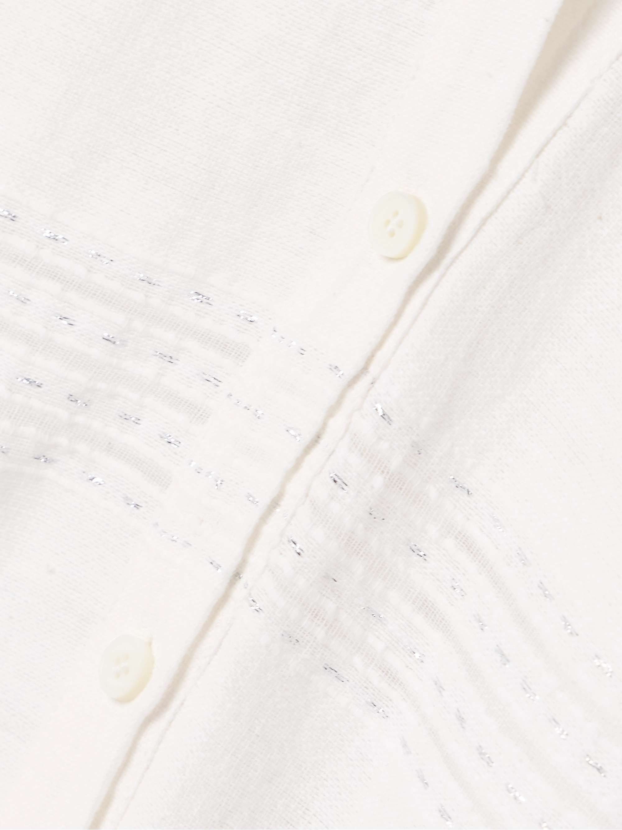 Makeda belted metallic striped cotton-gauze maxi dress view