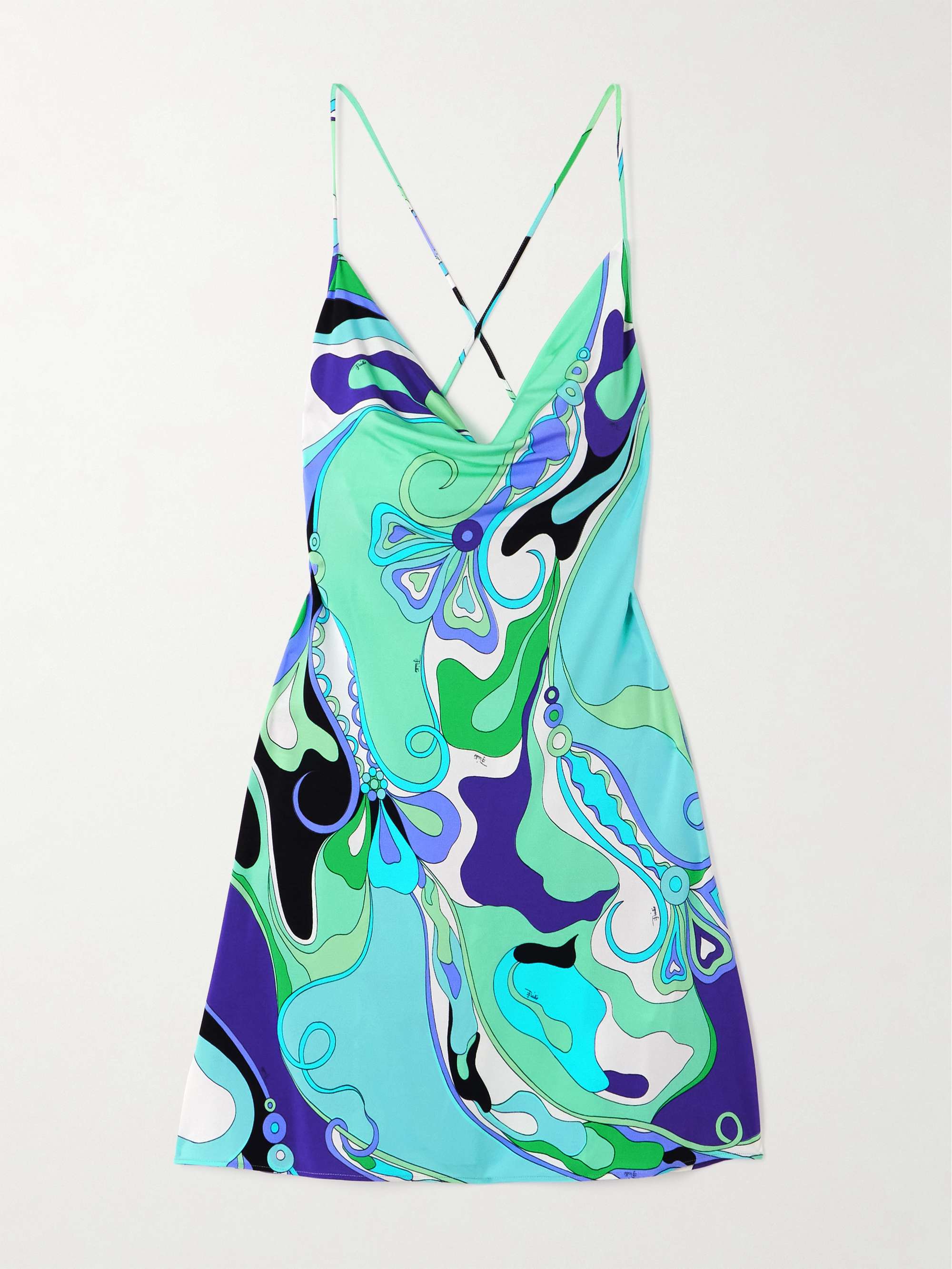 Draped printed stretch-jersey mini dress view