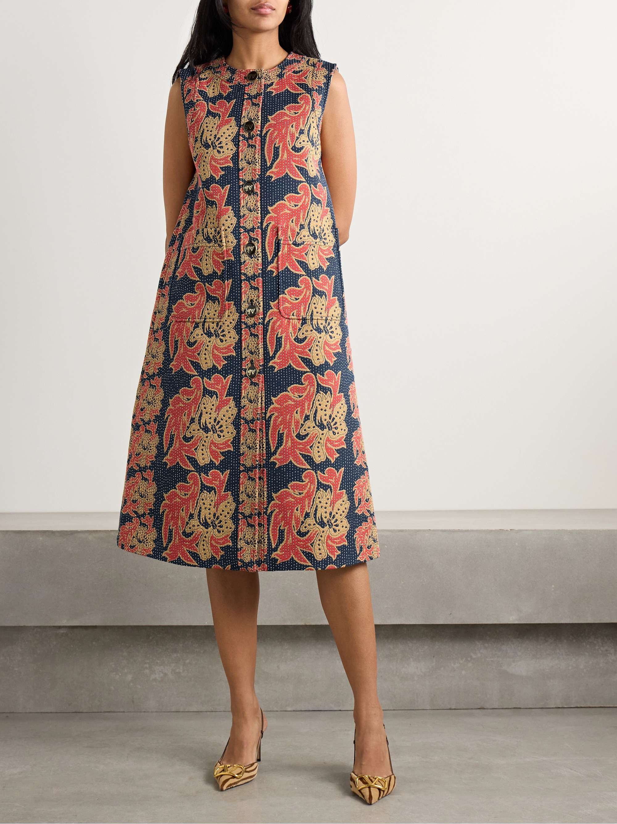 Après L'Hiver cotton-blend jacquard midi dress view