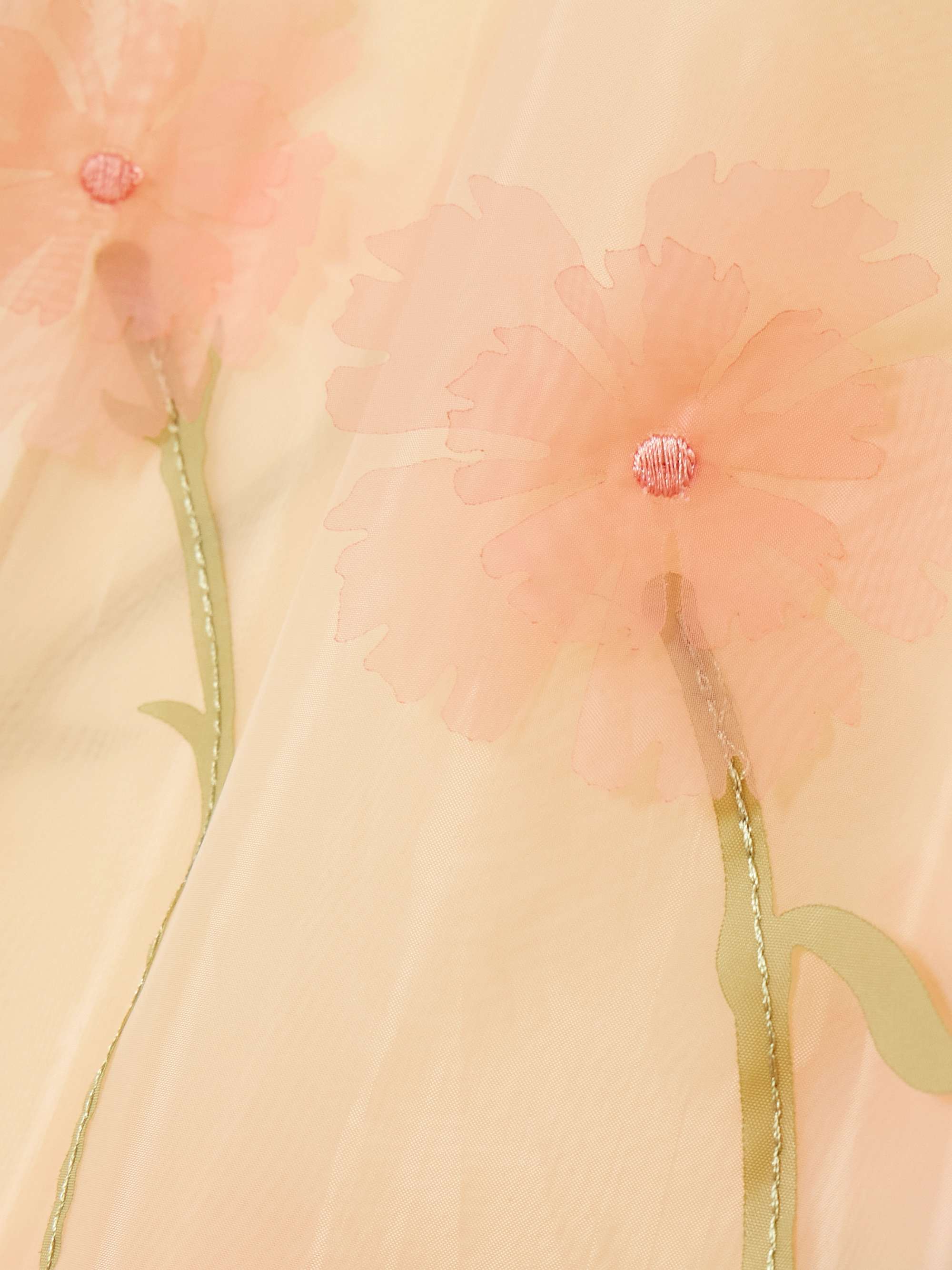Embroidered appliquéd organza midi skirt view