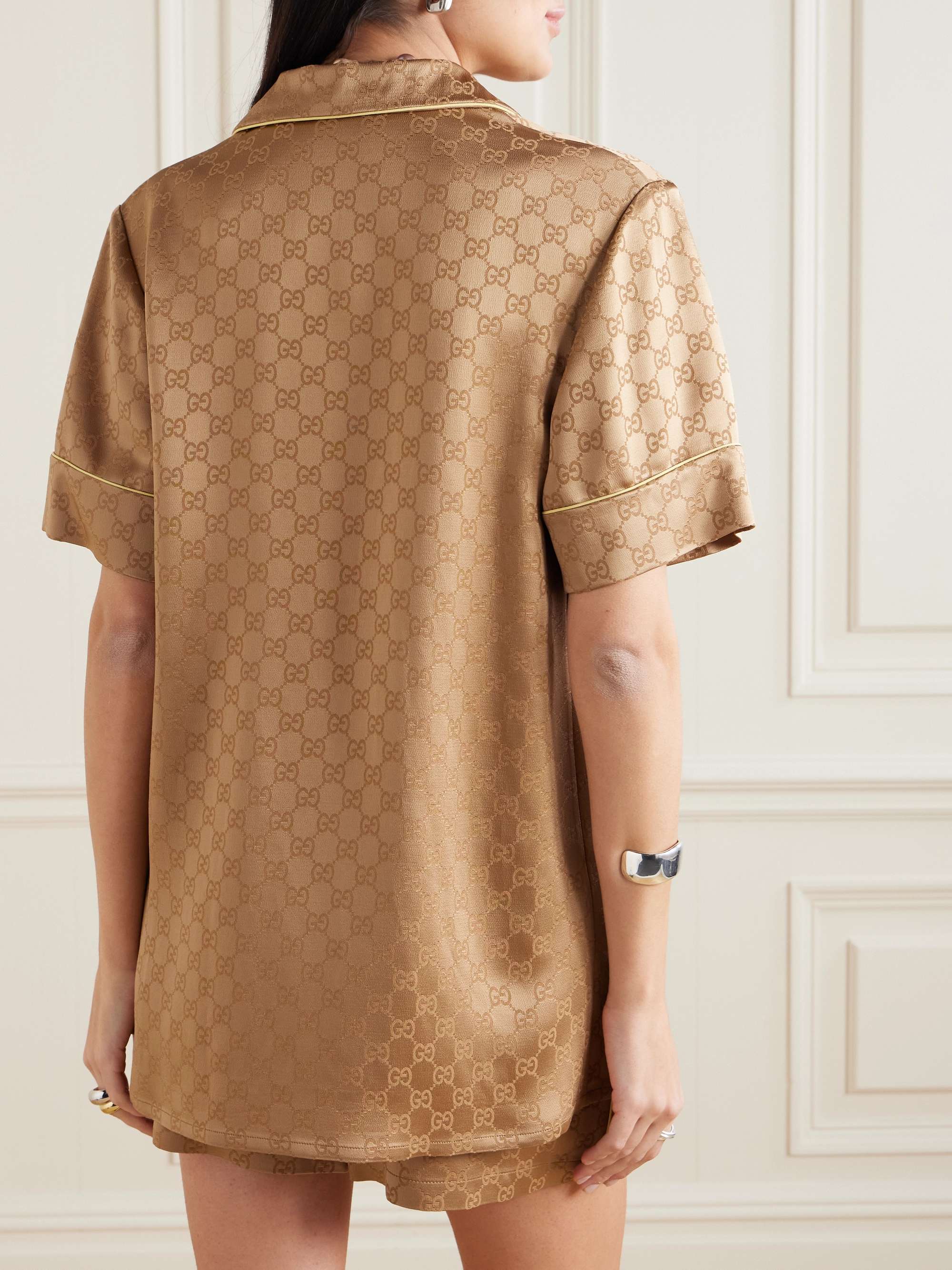 GG hammered satin-jacquard shirt view