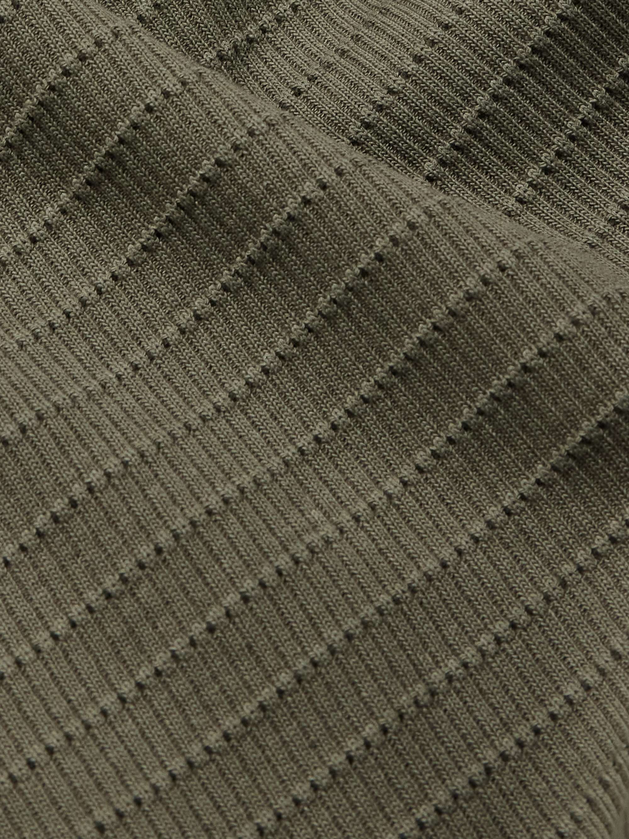 Ribbed Organic Cotton-Jersey Polo Shirt view