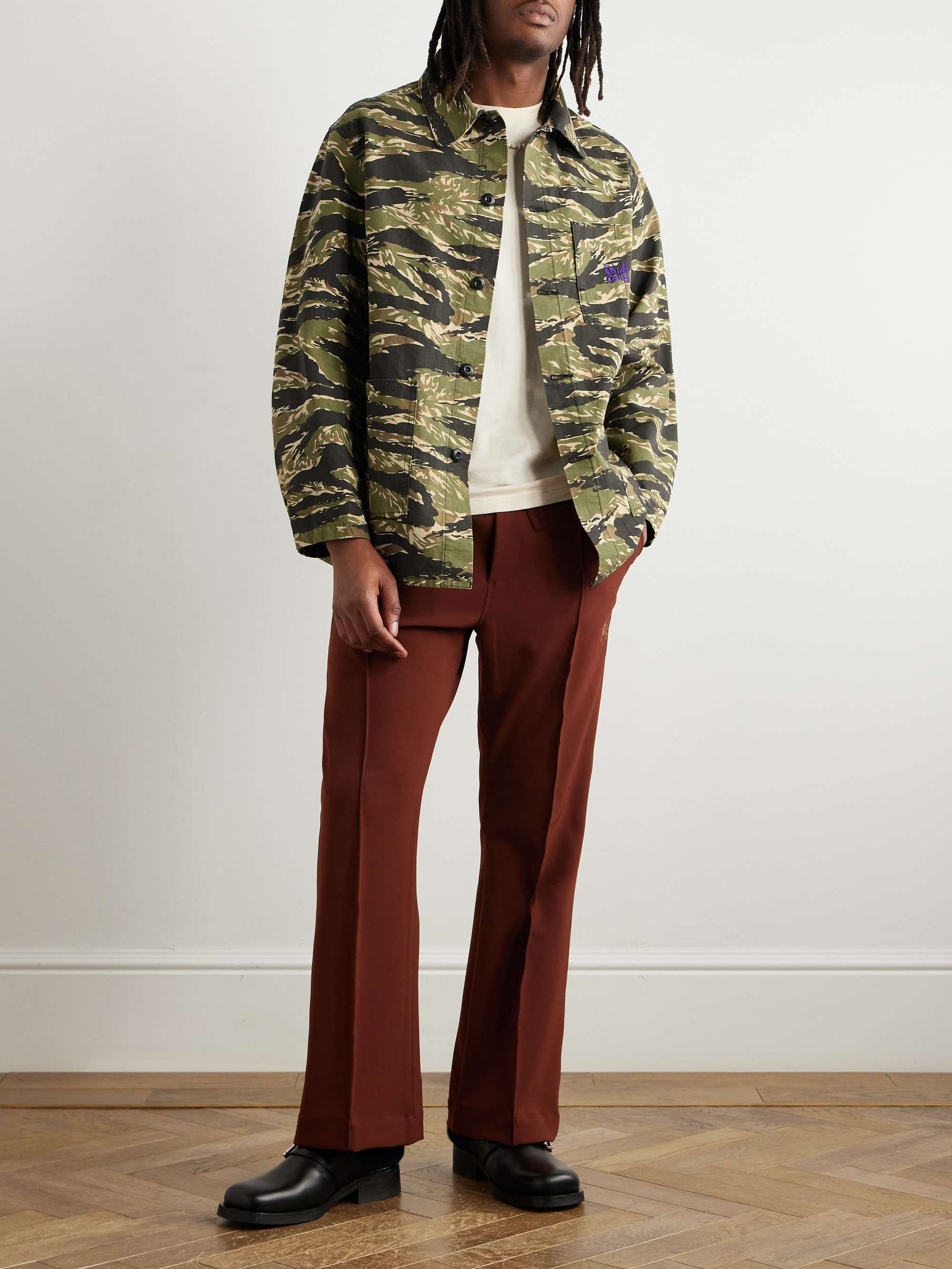 Straight-Leg Logo-Embroidered Jersey Track Pants view