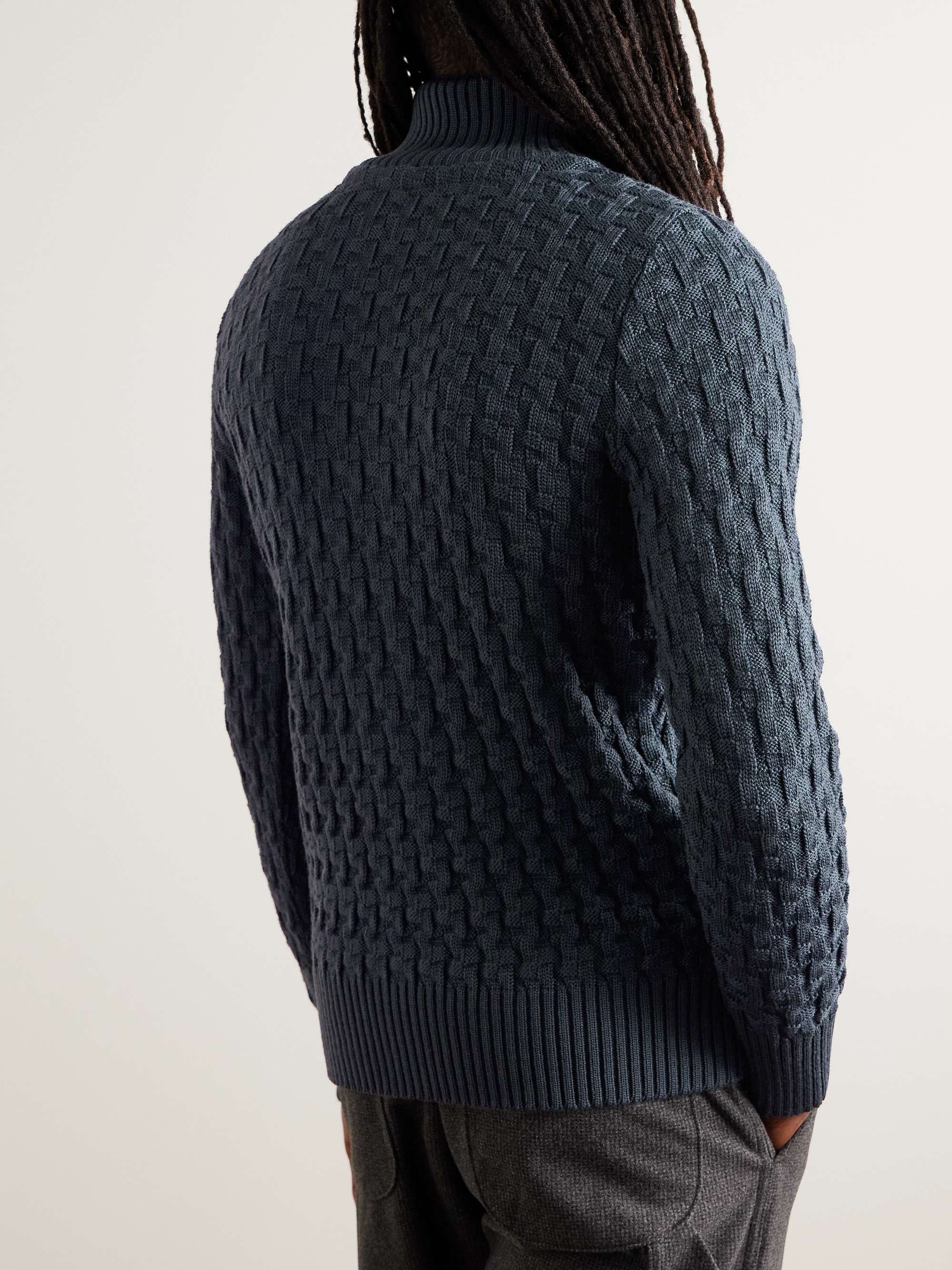 Stark Slim-Fit Basketweave Virgin Wool Cardigan view