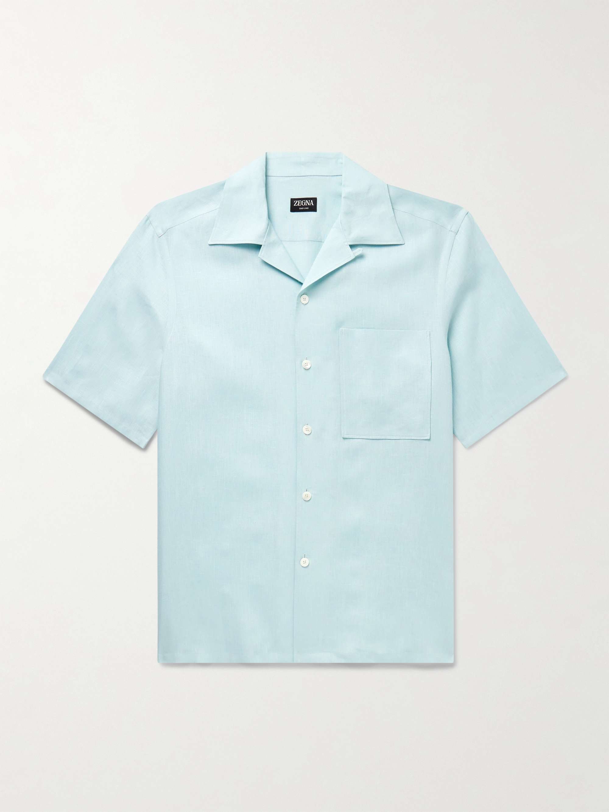 Convertible-Collar Oasi Linen Shirt view