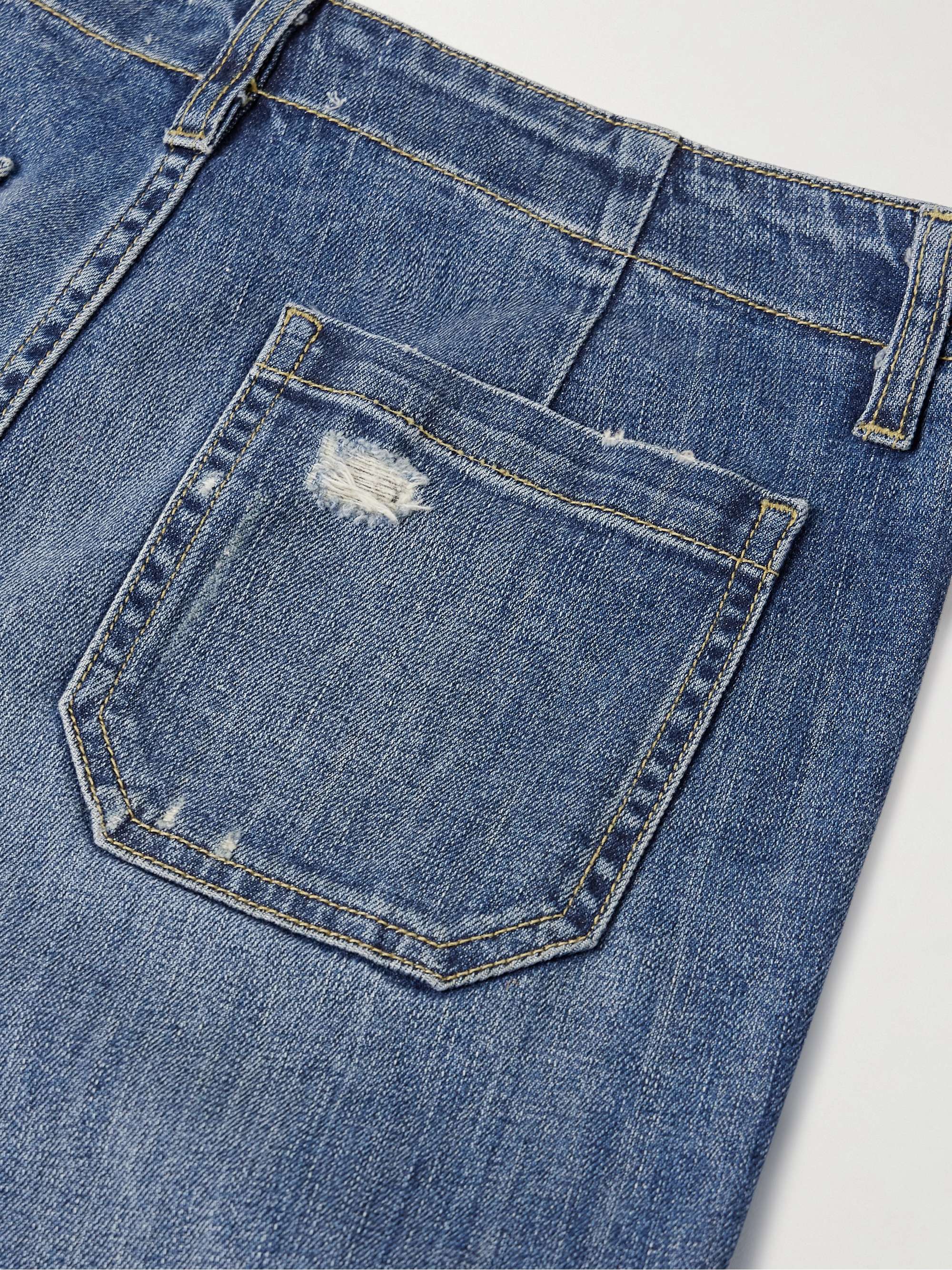 Florence lace-up distressed high-rise flared jeans view
