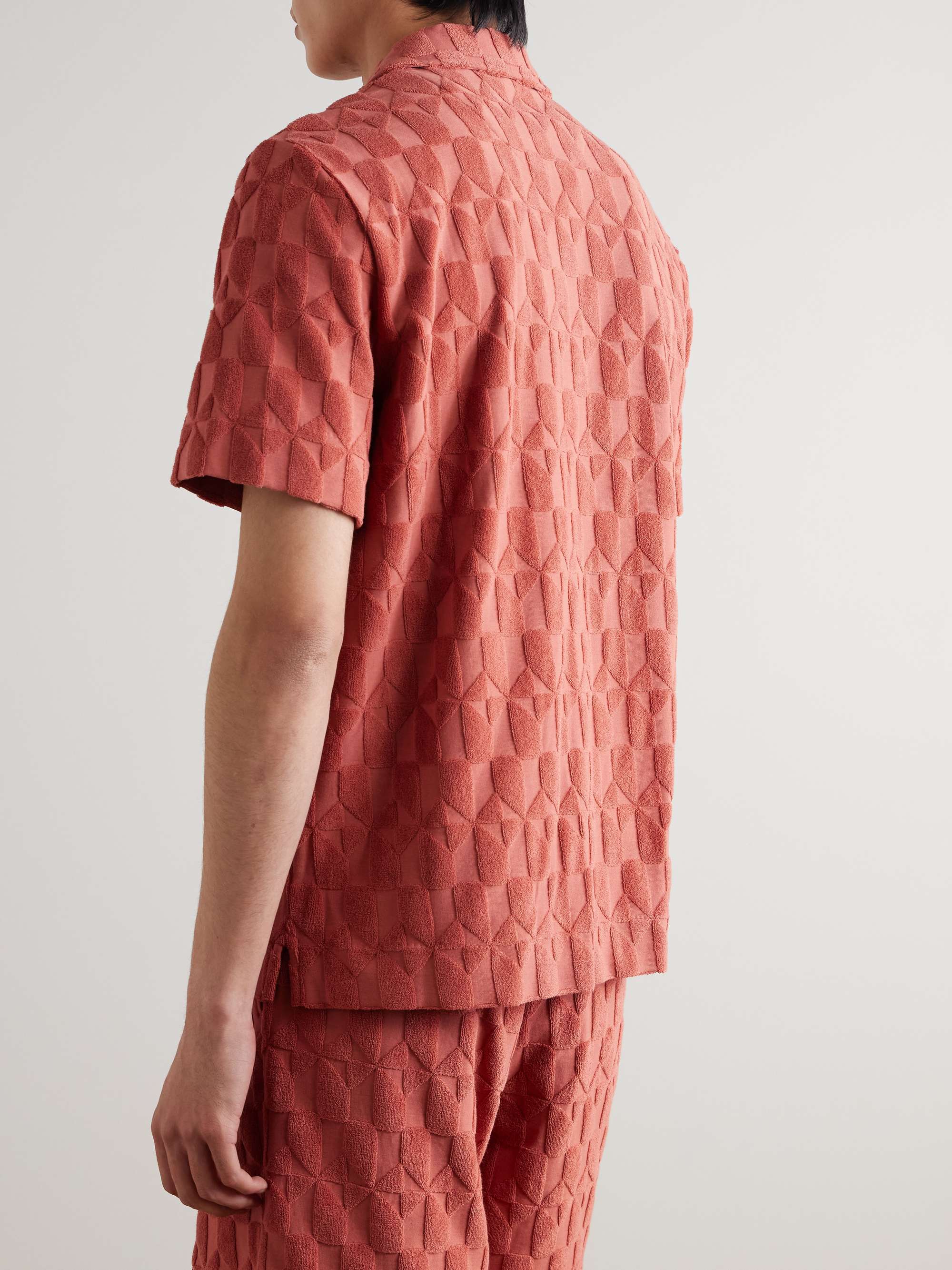 Camp-Collar Organic Cotton-Terry Jacquard Shirt view