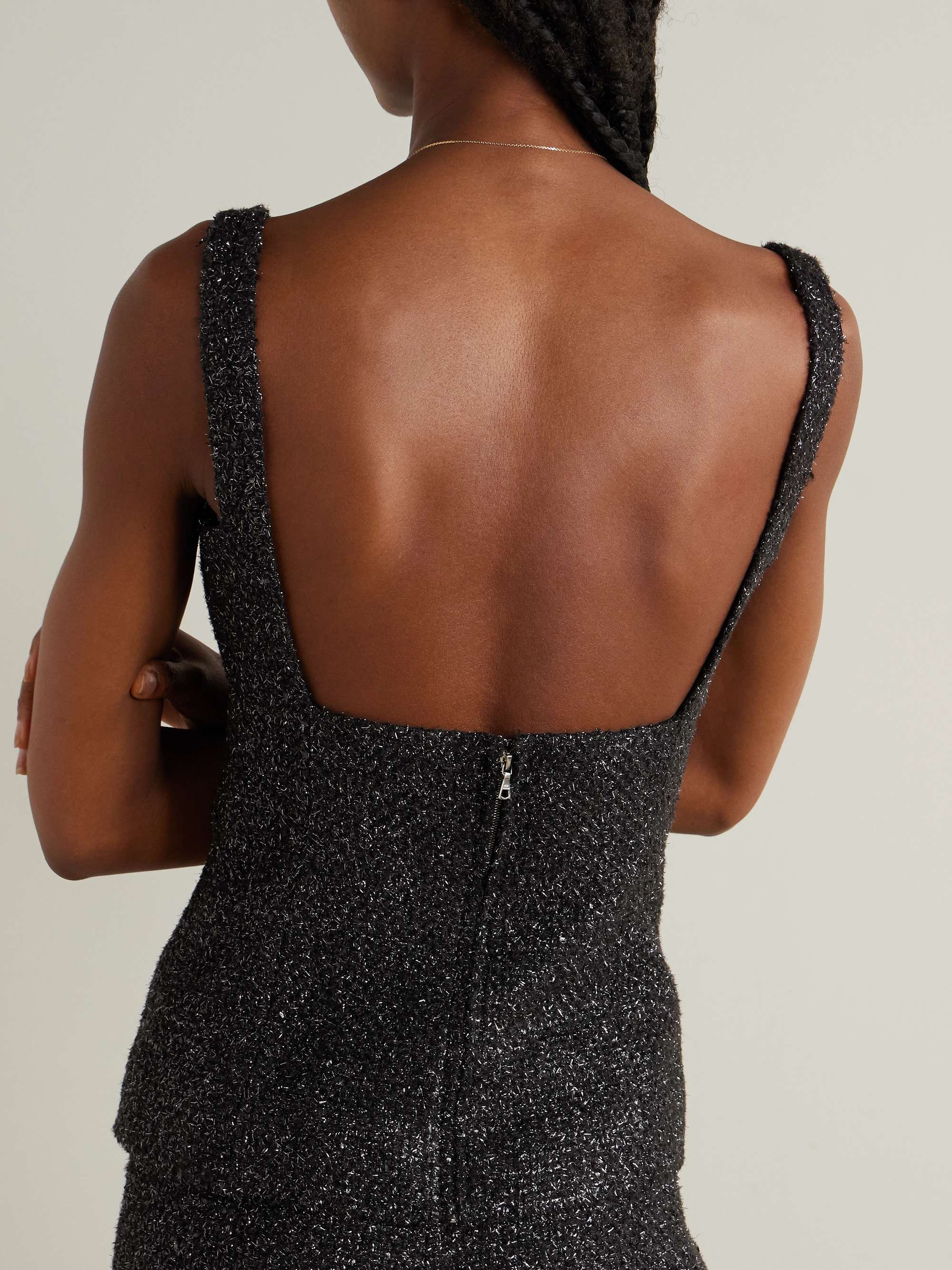 Trixie metallic tweed top view