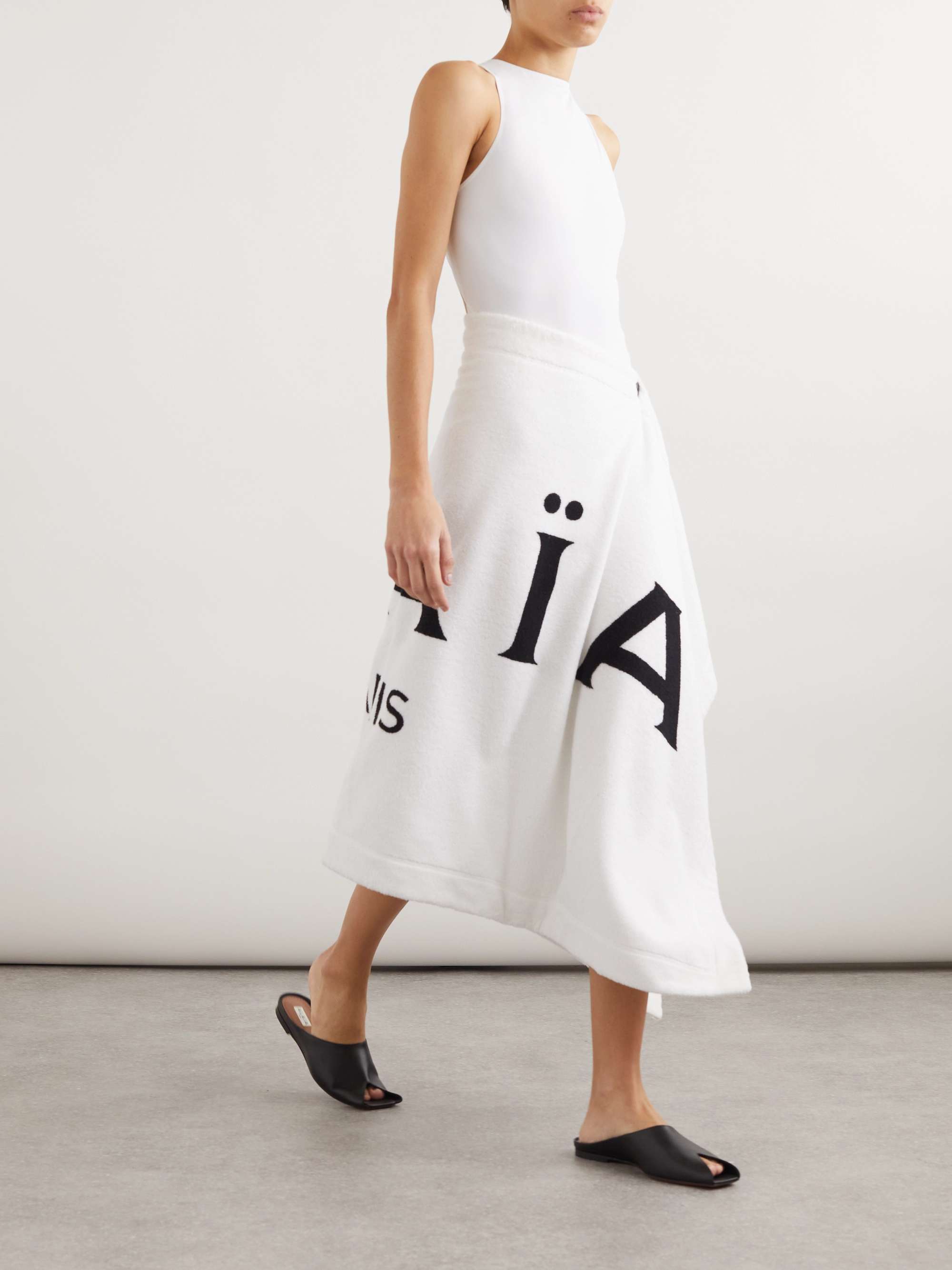 Printed cotton-terry pareo view