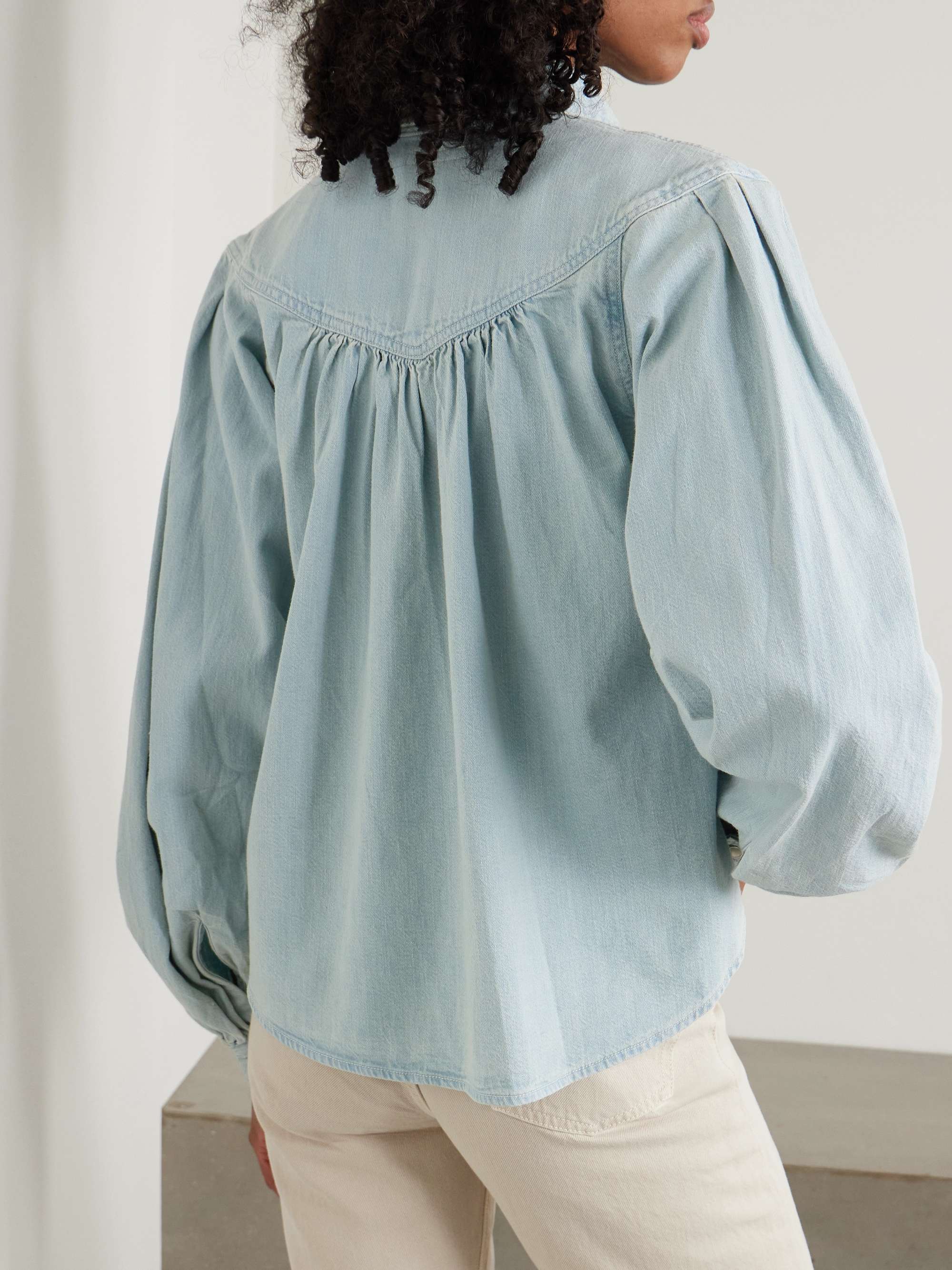 The Rhapsody Exes pleated denim shirt view