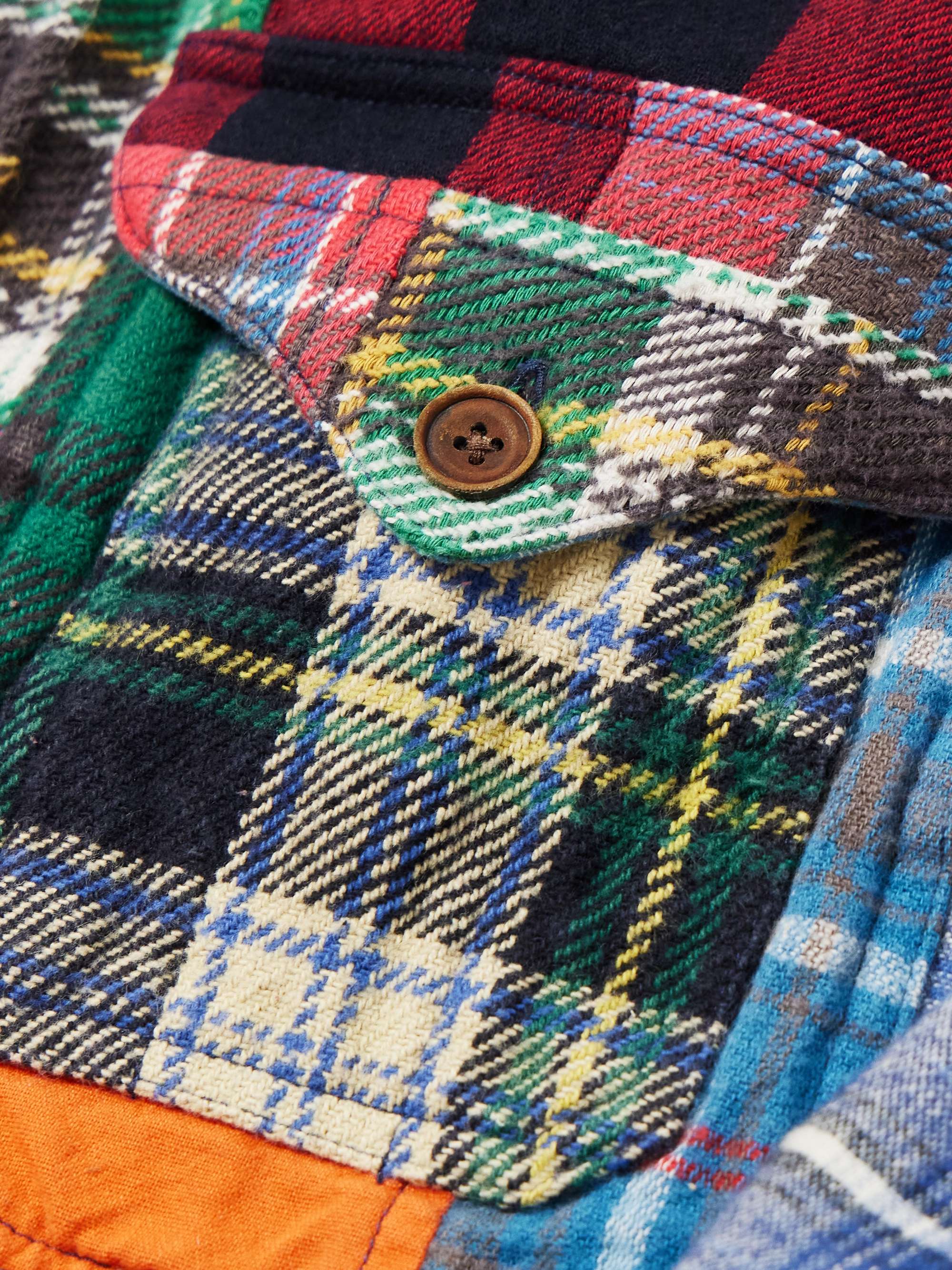 Polo Country Checked Patchwork Cotton-Flannel Shirt view