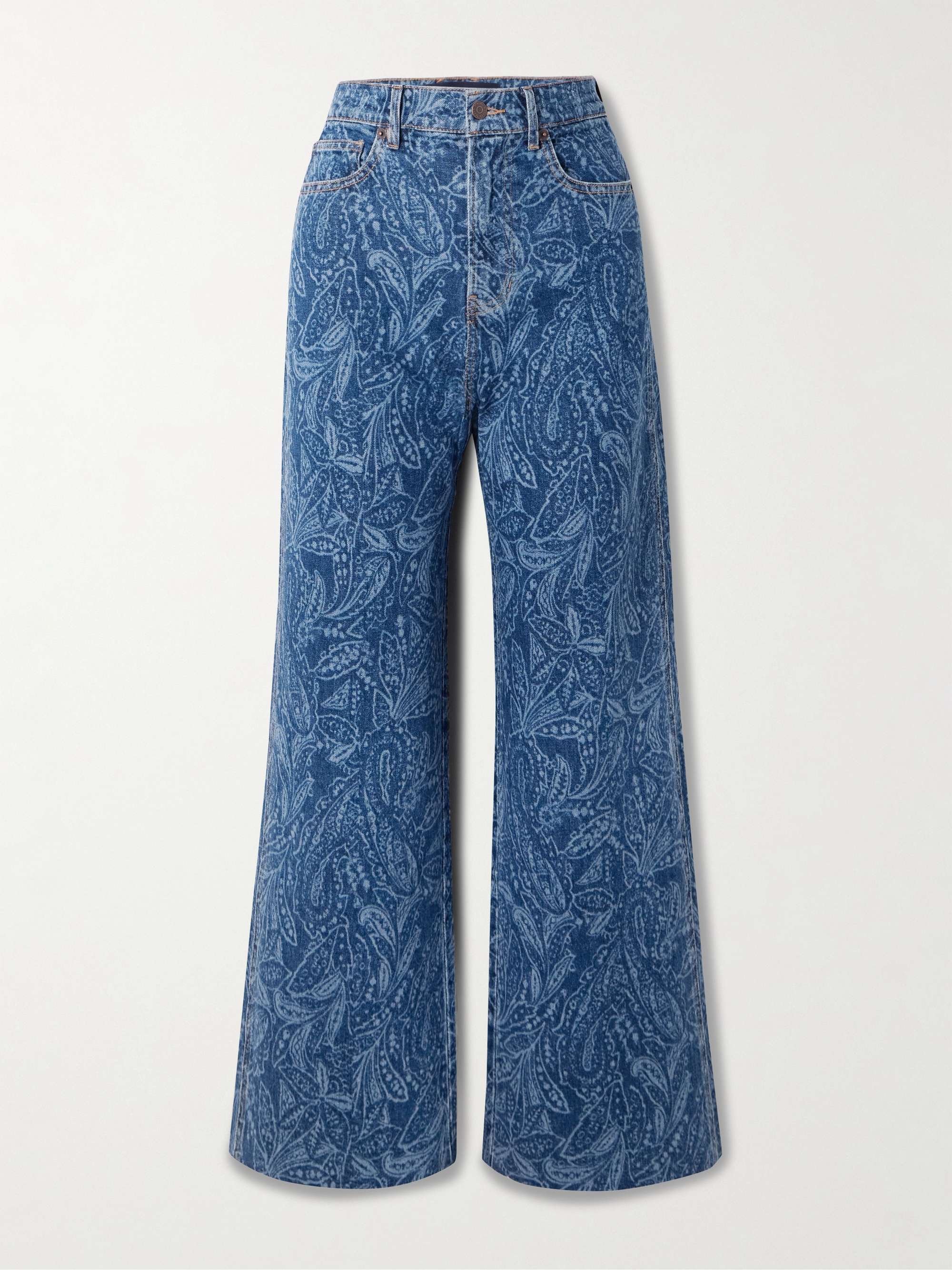 Taylor paisley-print high-rise wide-leg jeans view