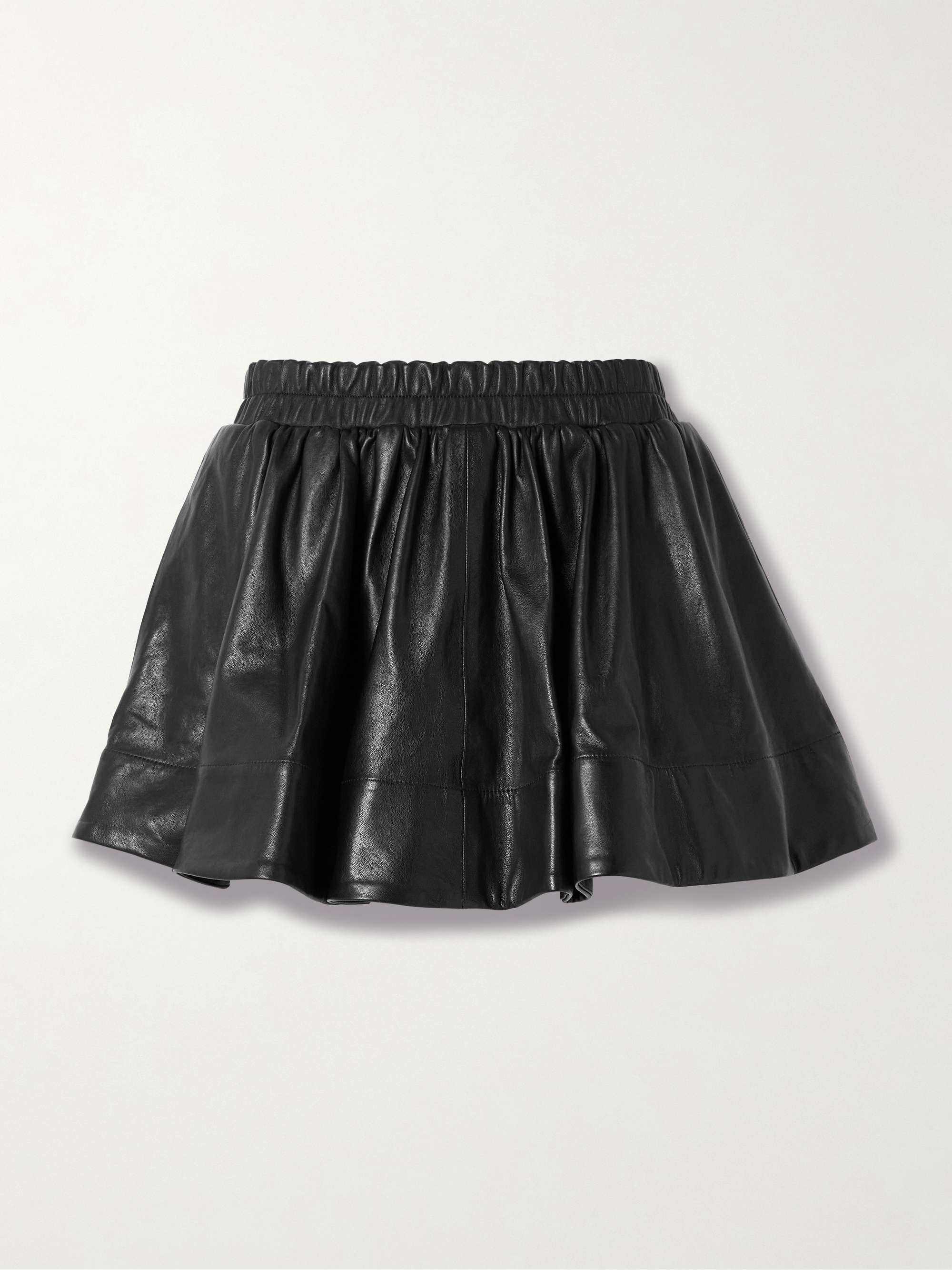 Lina pleated leather mini skirt view