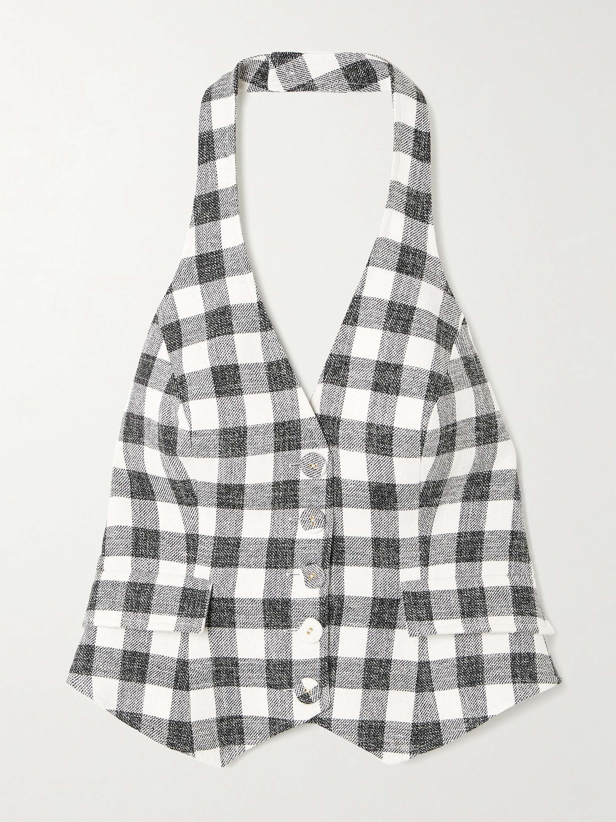 Prescott gingham cotton-blend top view