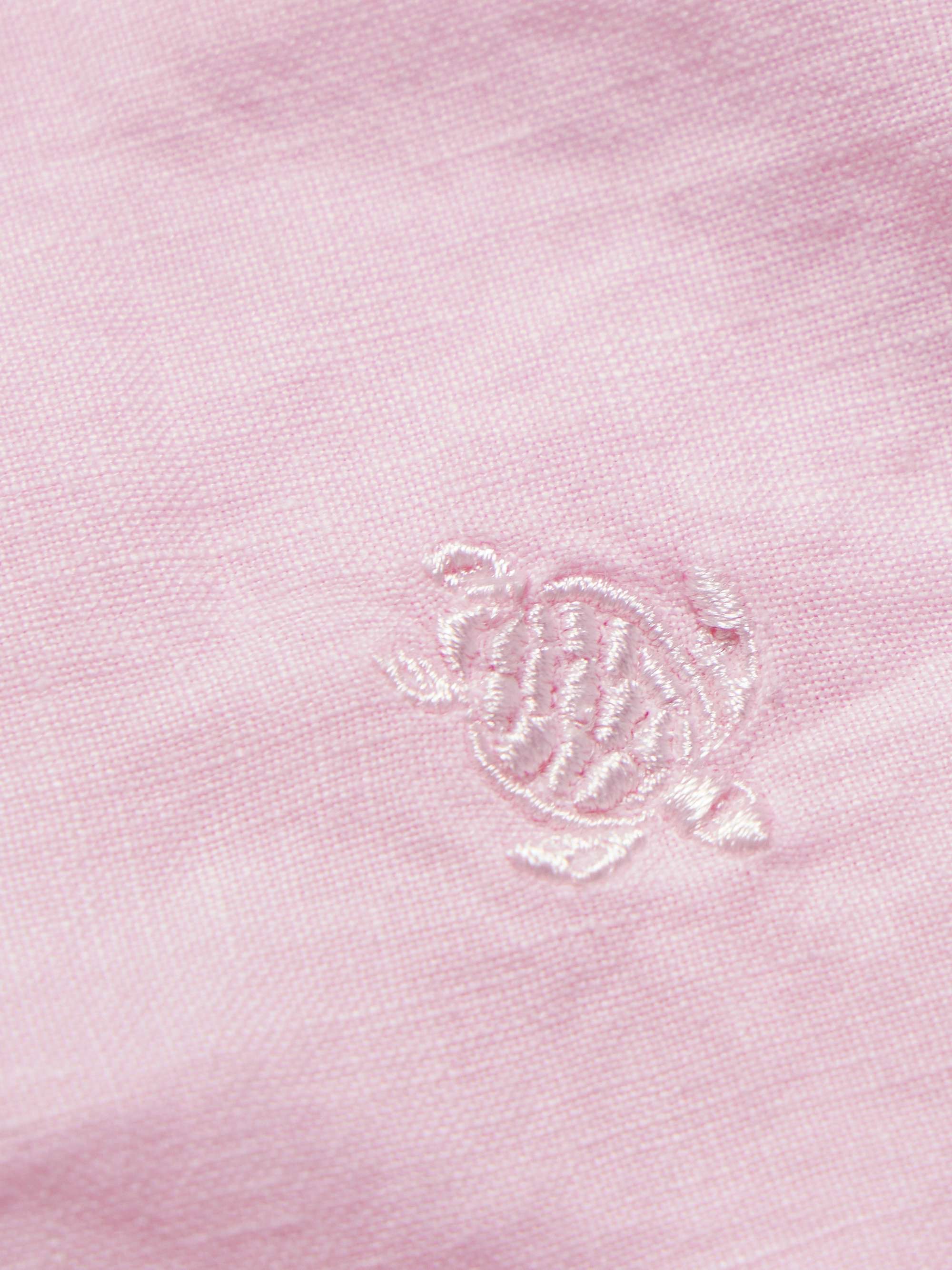 Caroubis Logo-Embroidered Linen Shirt view